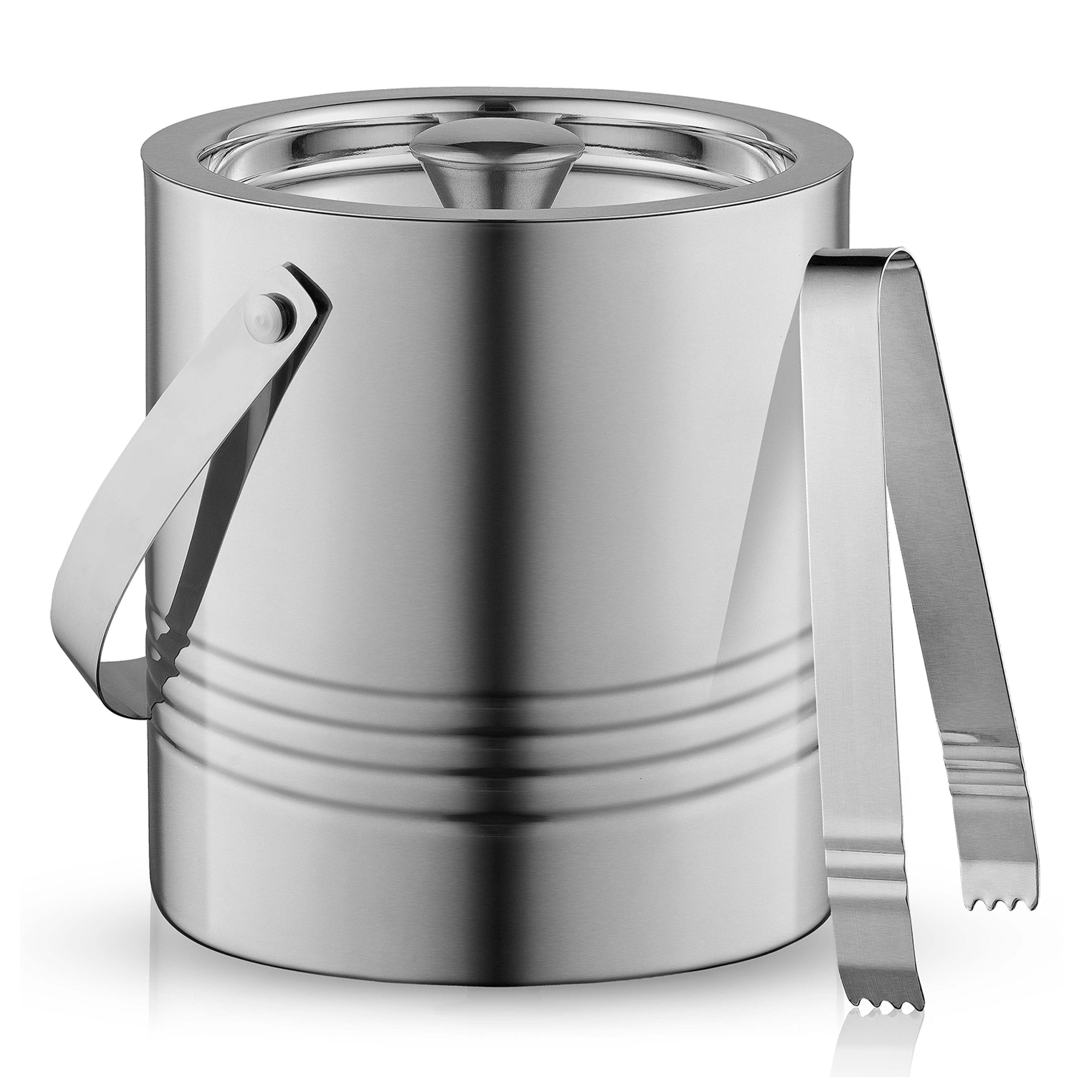 JoyJolt 3L Steel Ice Bucket: Strainer & Tongs