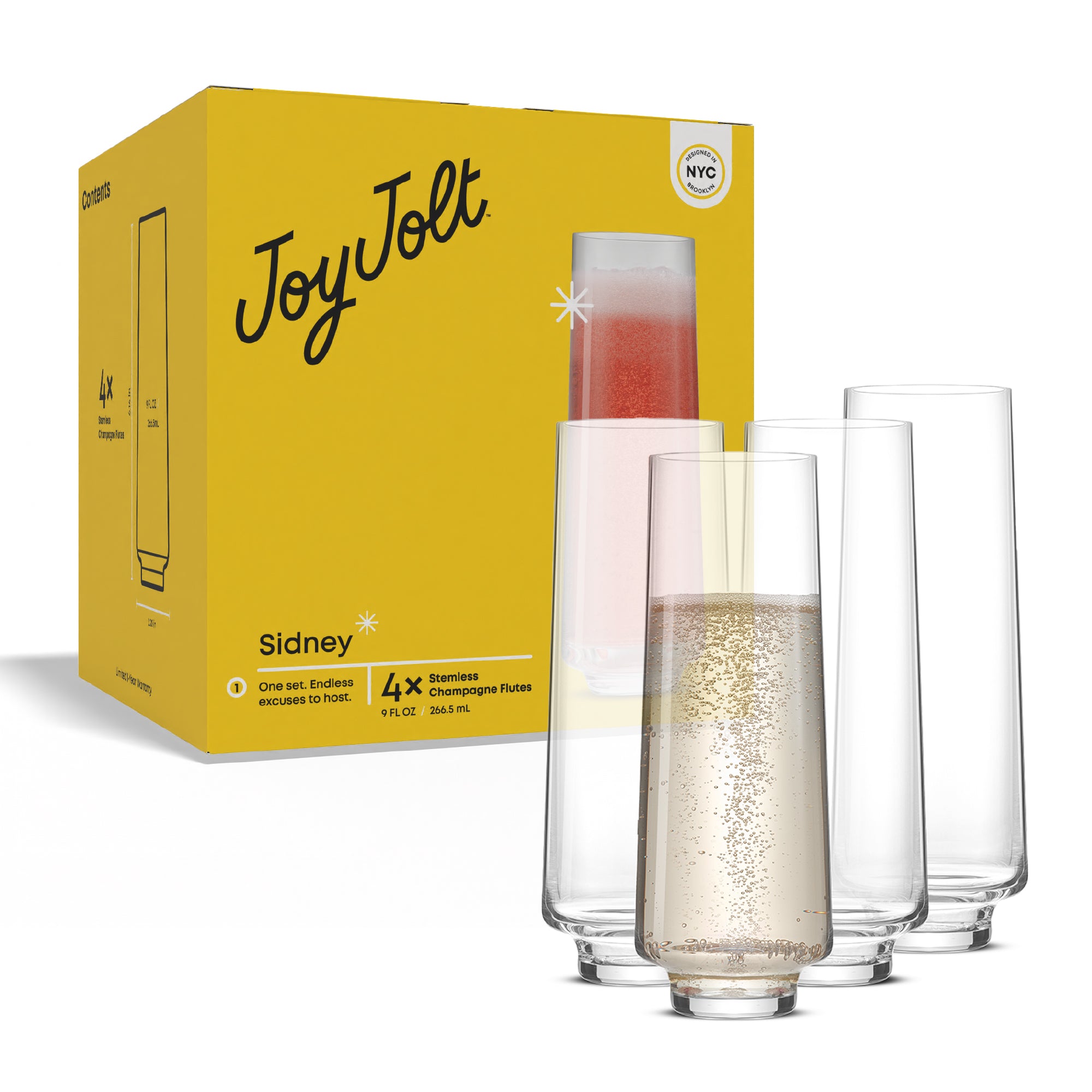 Sidney Stemless Champagne Flutes