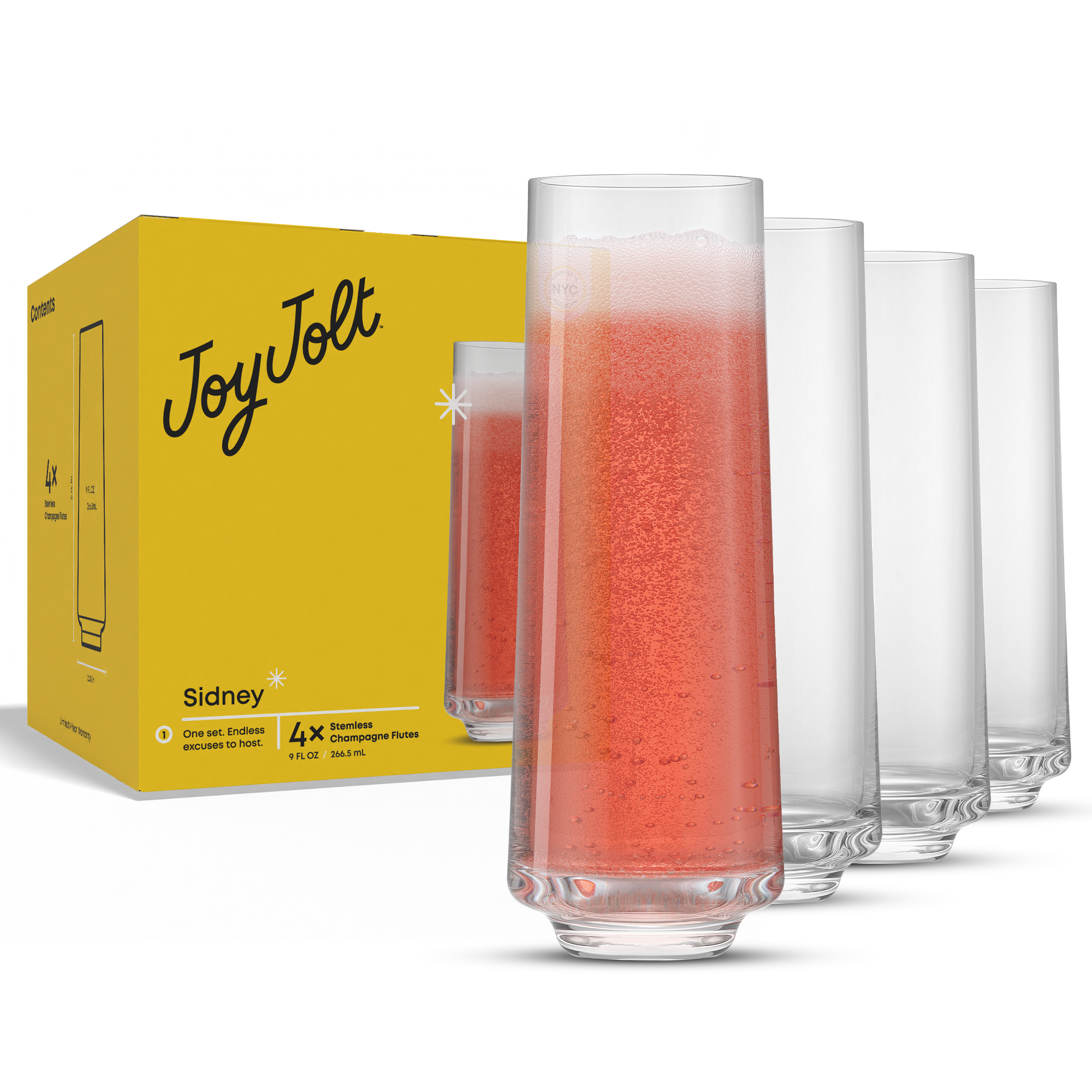 Sidney Stemless Champagne Flutes