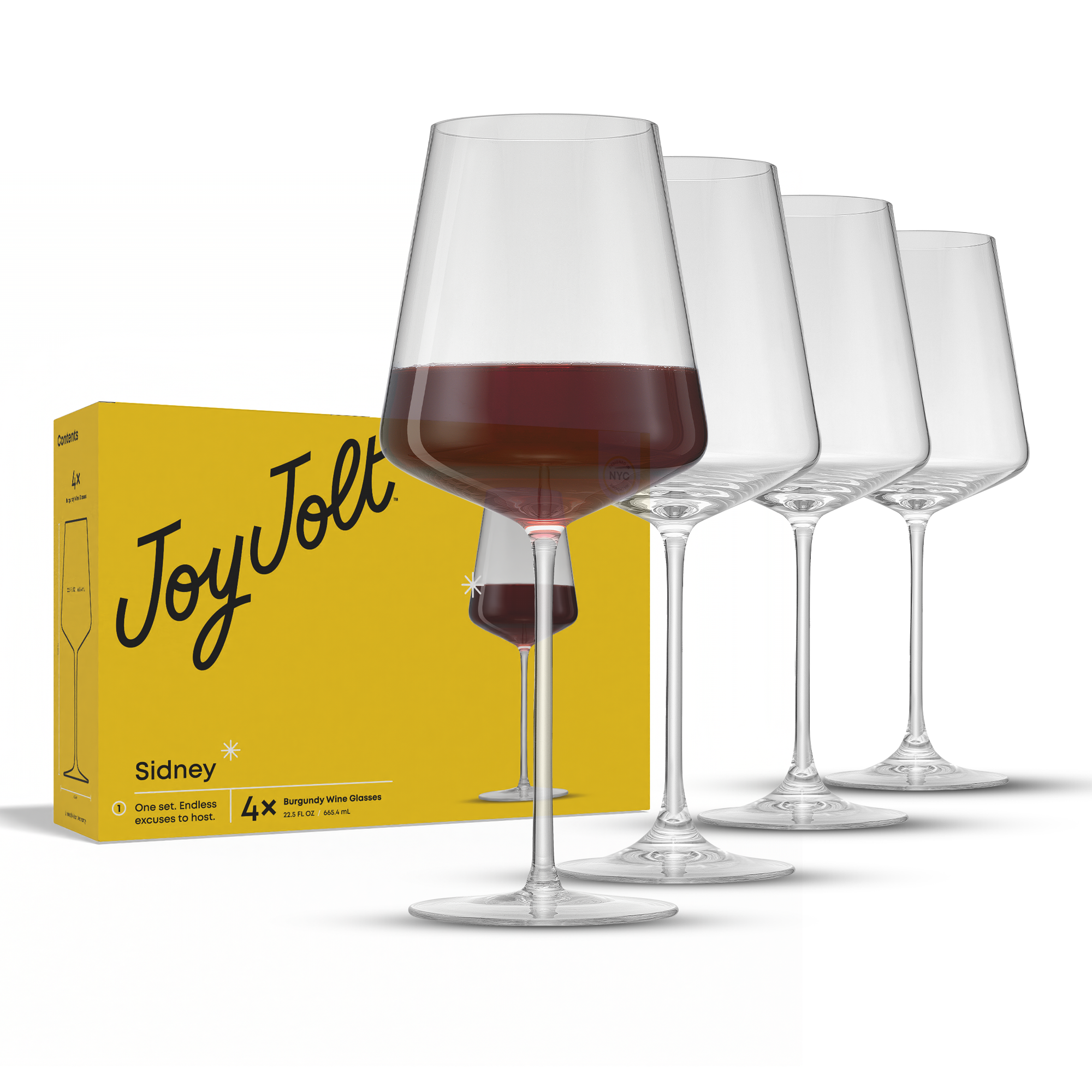 Sidney Burgundy Wine Glasses