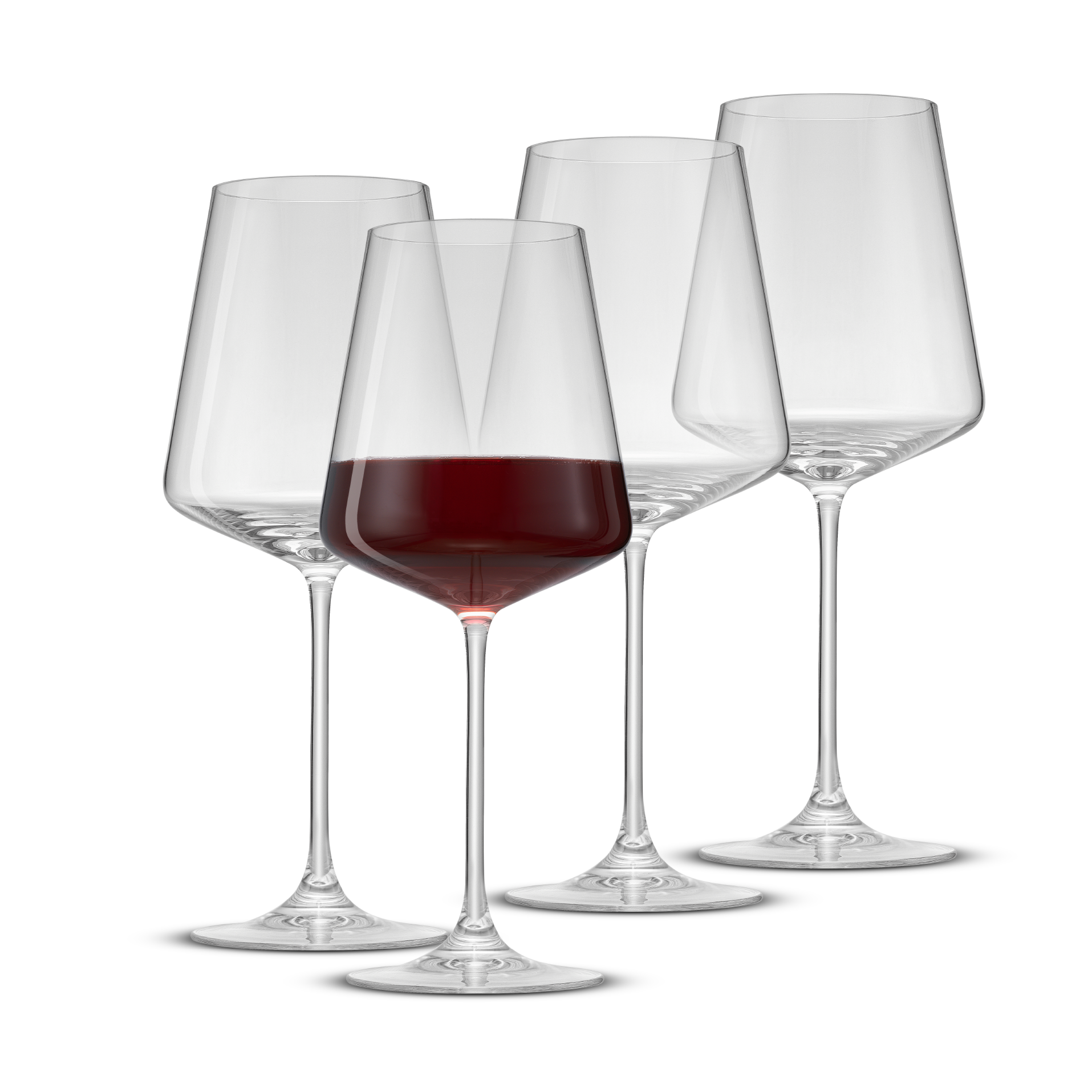 Sidney 22.5oz Burgundy, Set of 4, Clear