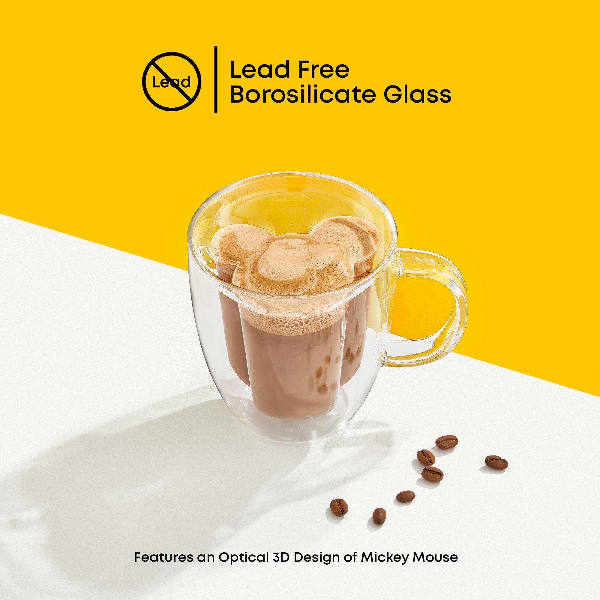 Disney Mickey Mouse 3D Double Wall Glasses