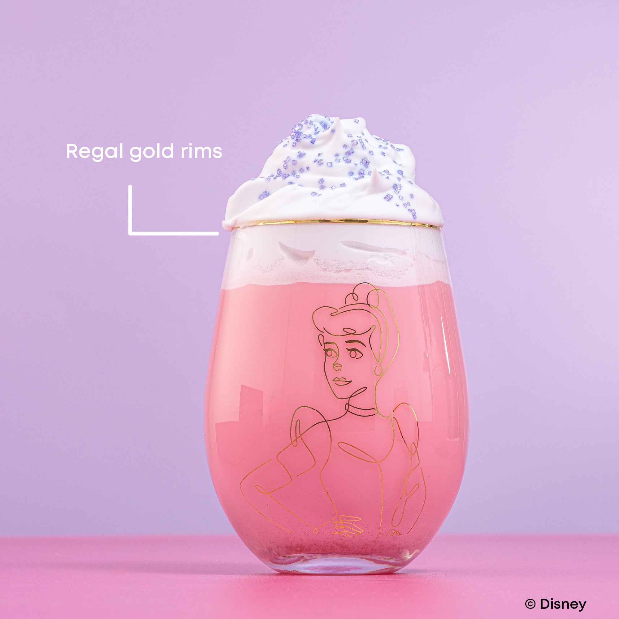 Disney Princess Sketch Stemless Drinking Glasses