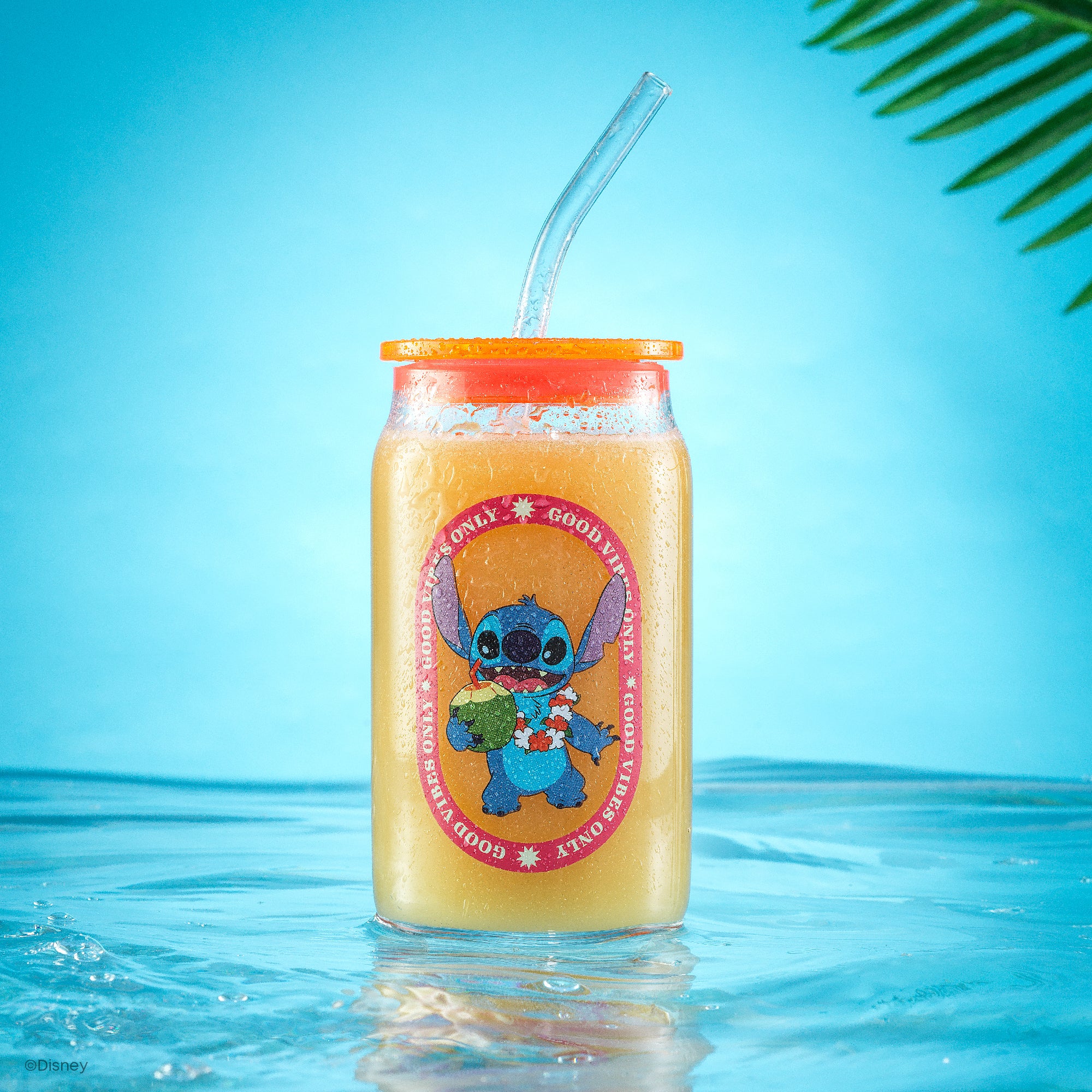 Disney Stitch Island Vibes Tumbler Glasses with Lids & Straws