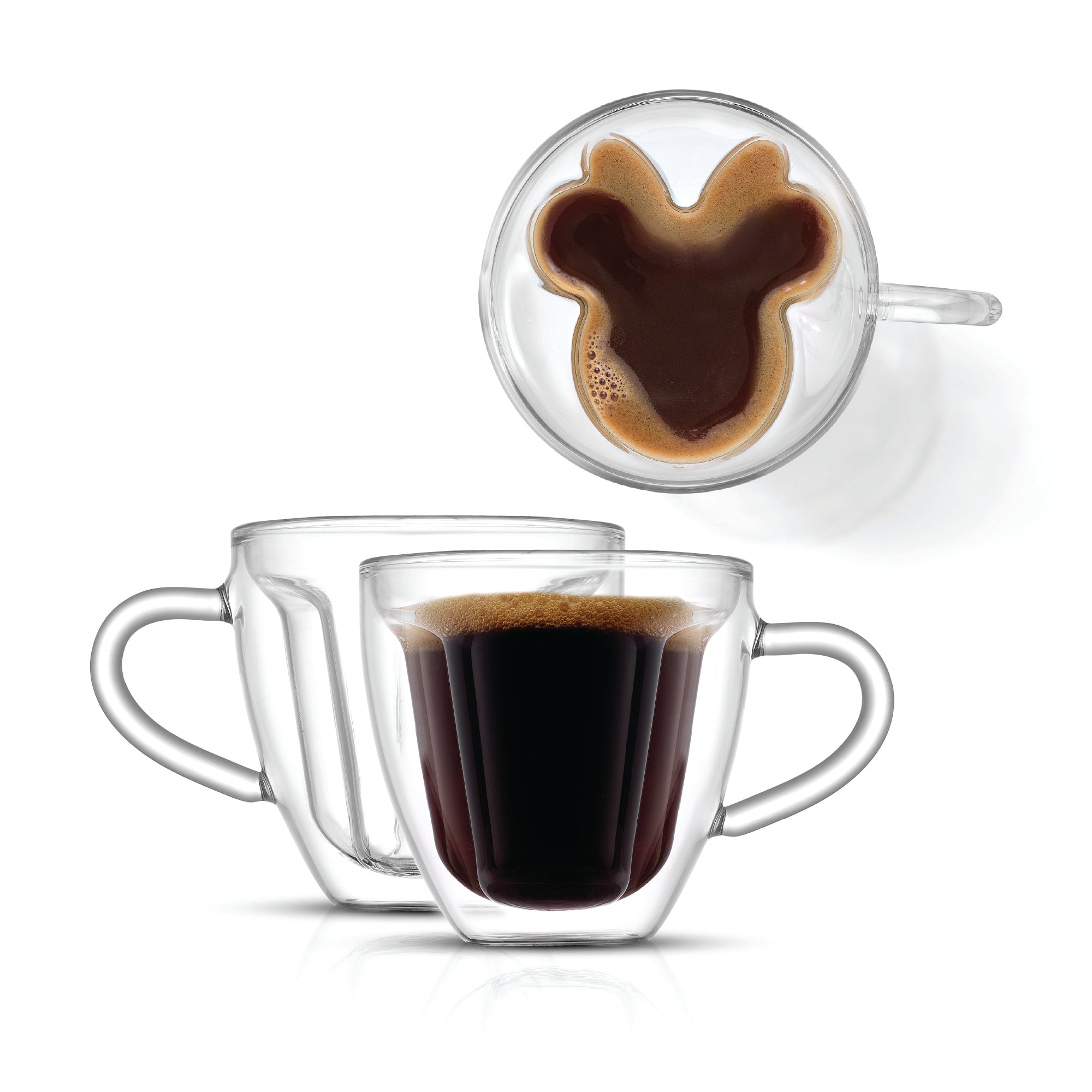 Disney Minnie Mouse 3D Double Wall Espresso Glasses