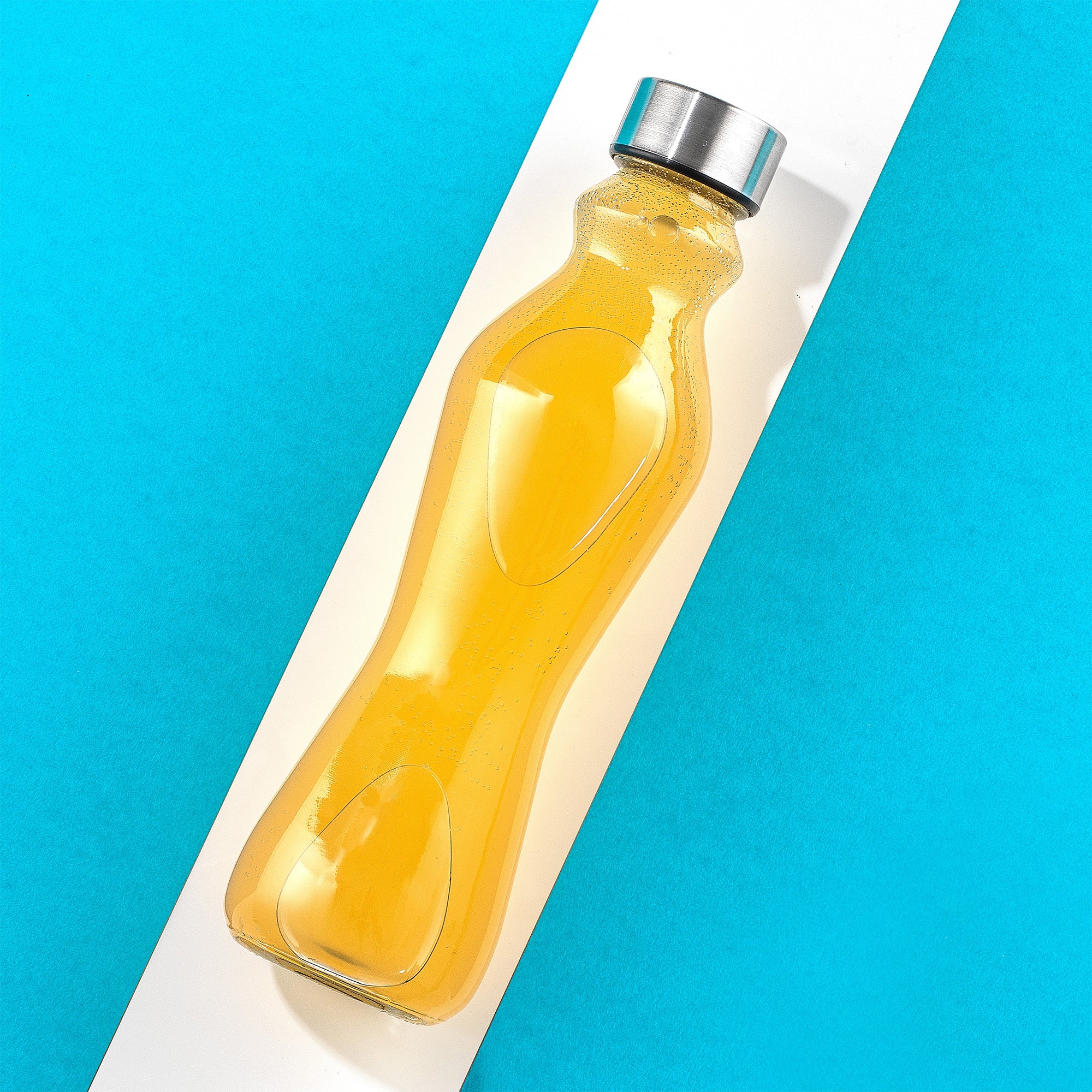 Spring Glass Water Bottles with Stainless Steel Cap
