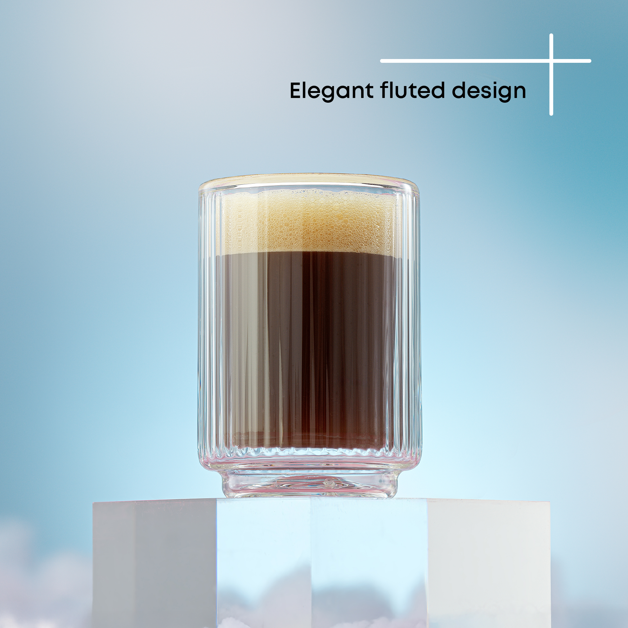 Haven Fluted Stackable Double Wall Espresso Glasses