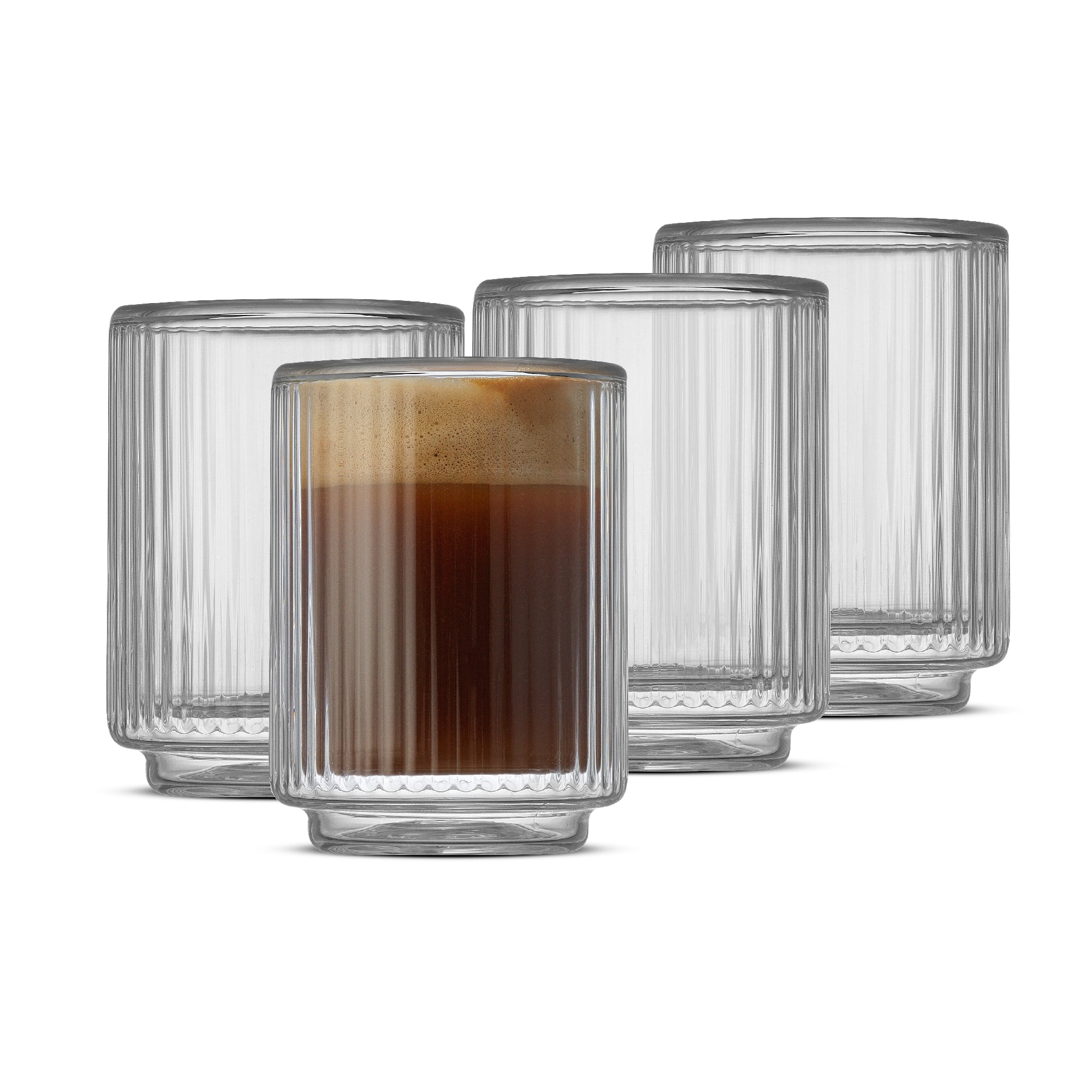Haven Fluted Stackable Double Wall Espresso Glasses