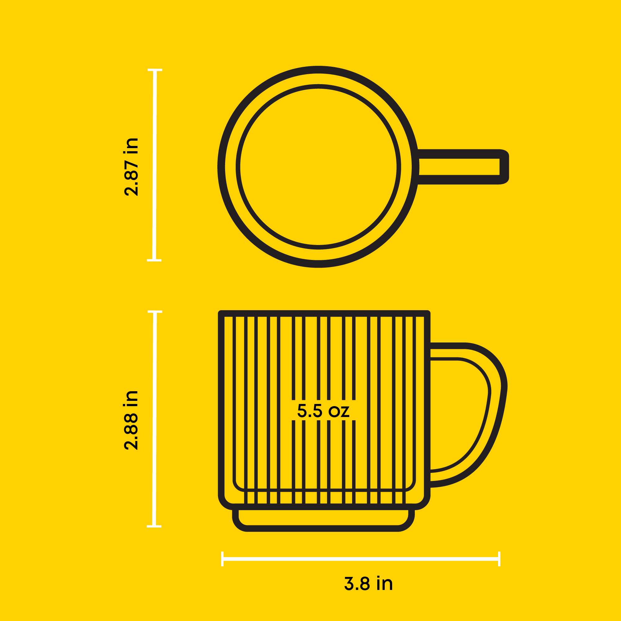 Haven Fluted Stackable Double Wall Glass Mugs