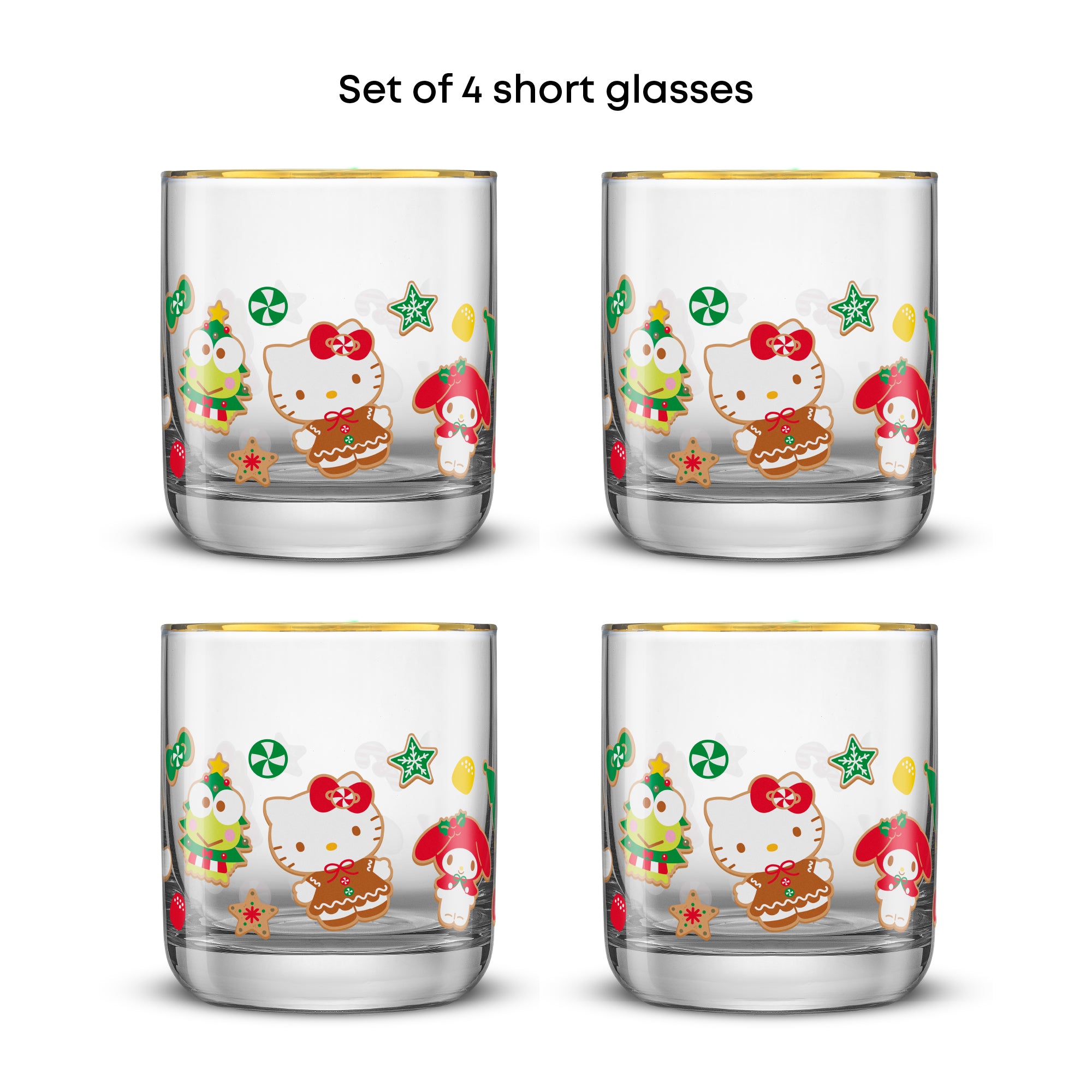Hello Kitty® and Friends Gingerbread Pals Short Glasses