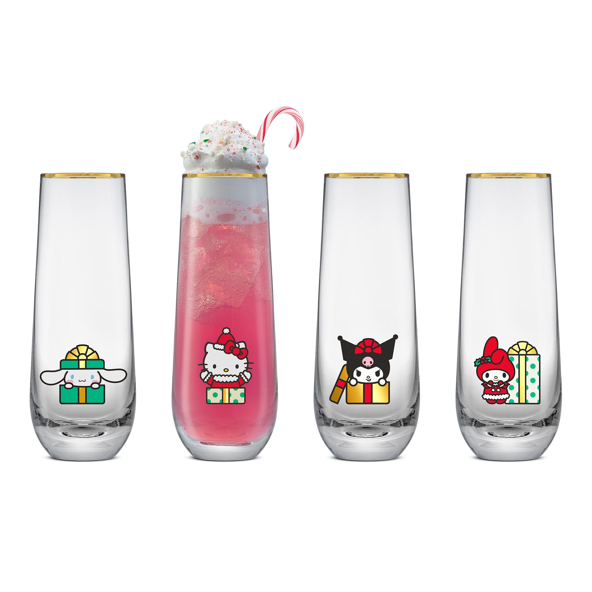 Hello Kitty® and Friends Holiday Stemless Flutes