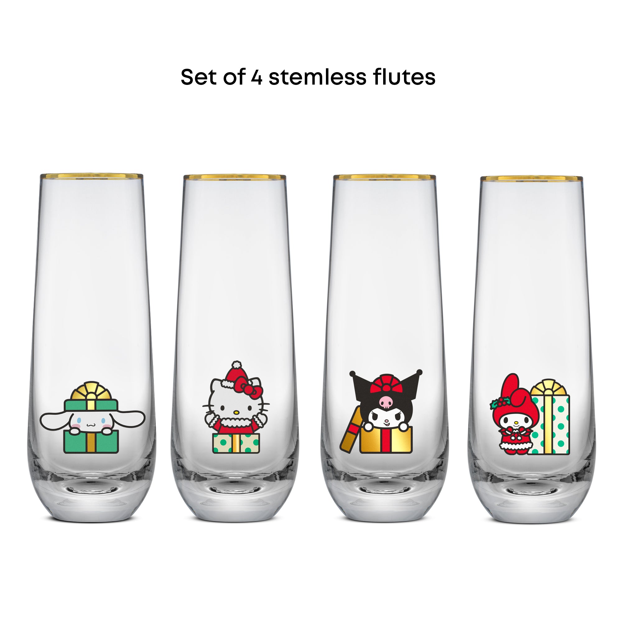Hello Kitty® and Friends Holiday Stemless Flutes