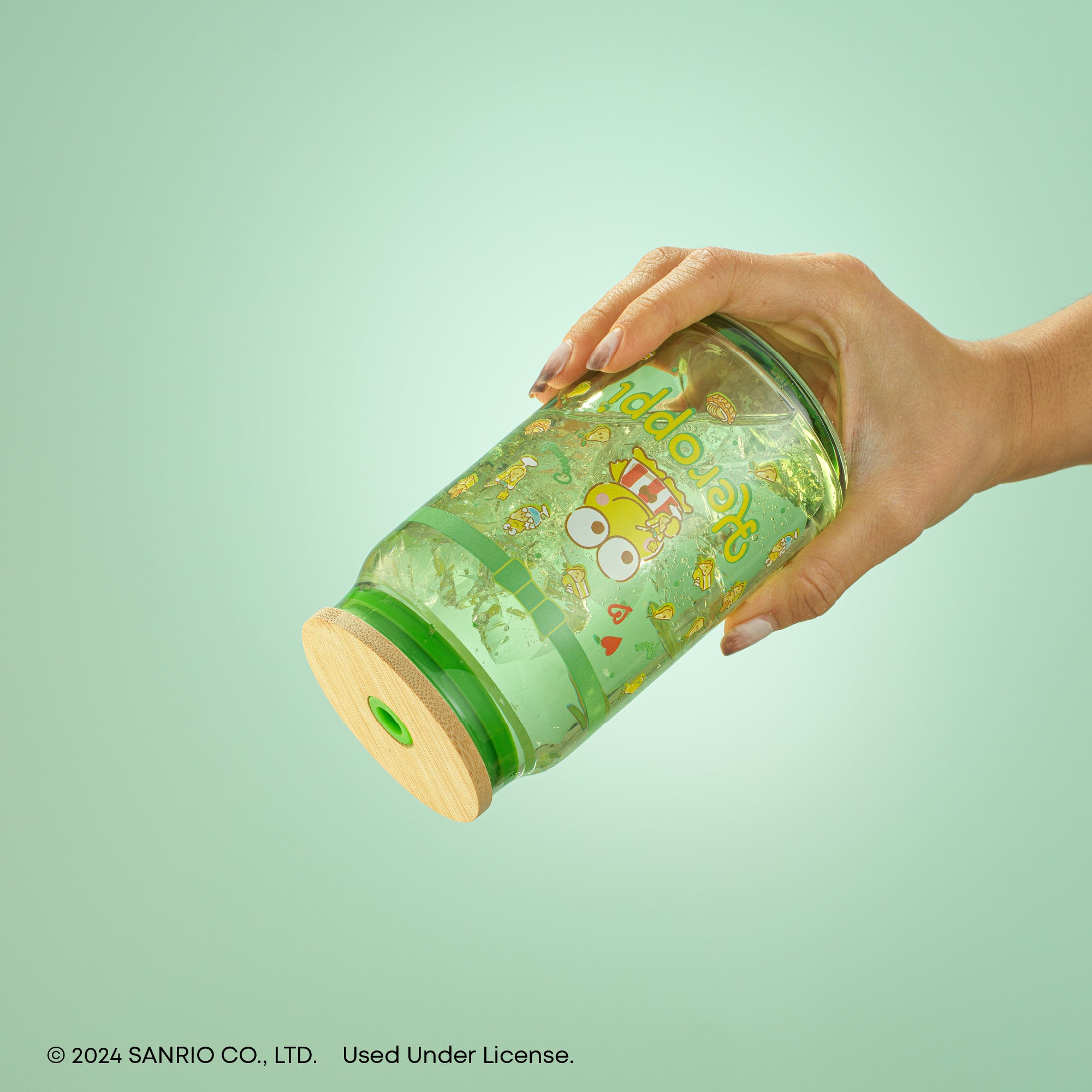 Hello Kitty® and Friends Favorite Flavor Keroppi Glass Tumbler with Bamboo Lid and Straw