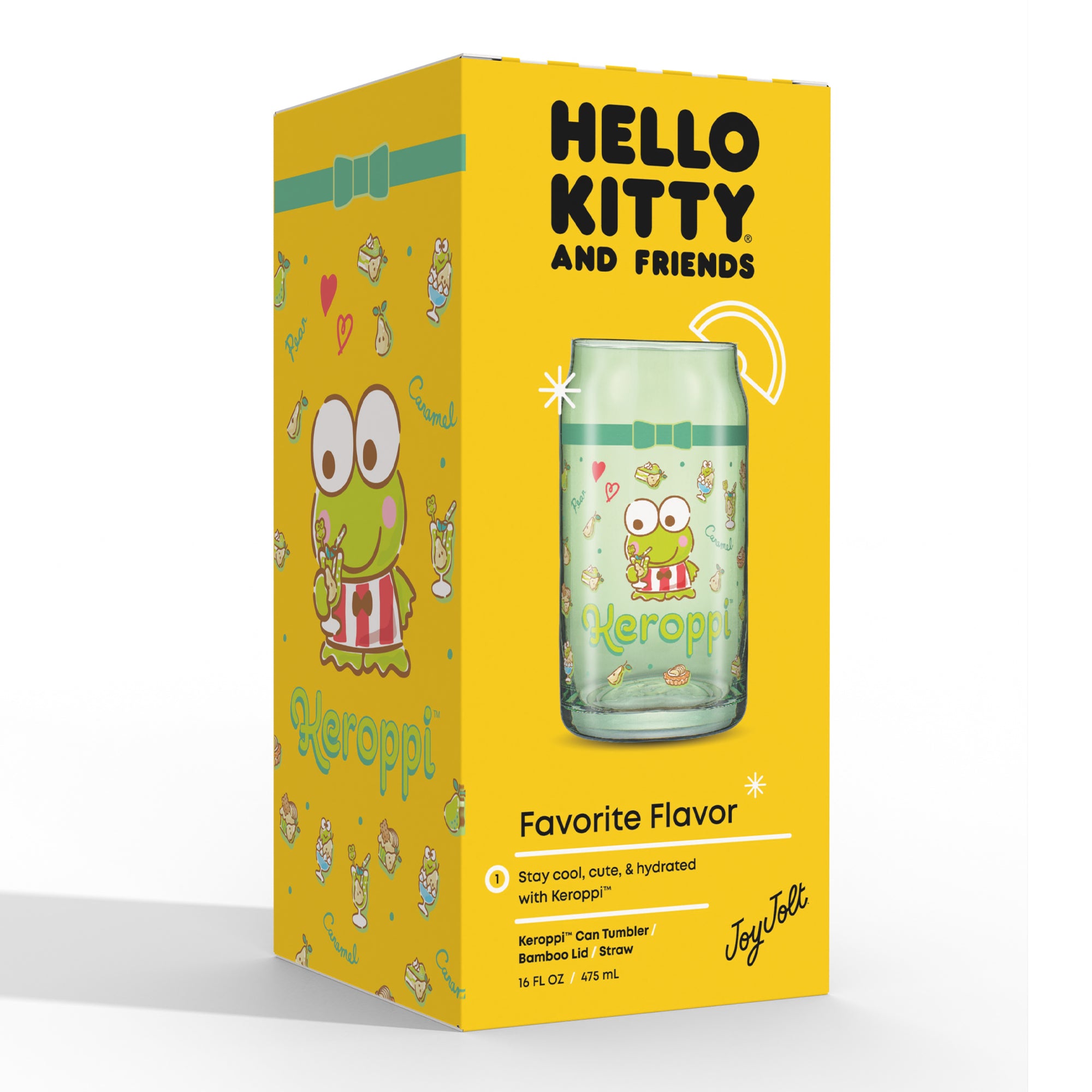 Hello Kitty® and Friends Favorite Flavor Keroppi Glass Tumbler with Bamboo Lid and Straw