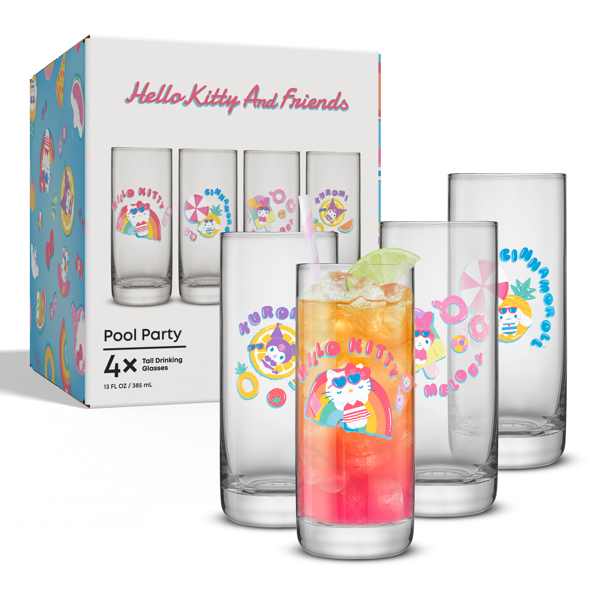 Hello Kitty® and Friends Pool Party Tall Drinking Glasses