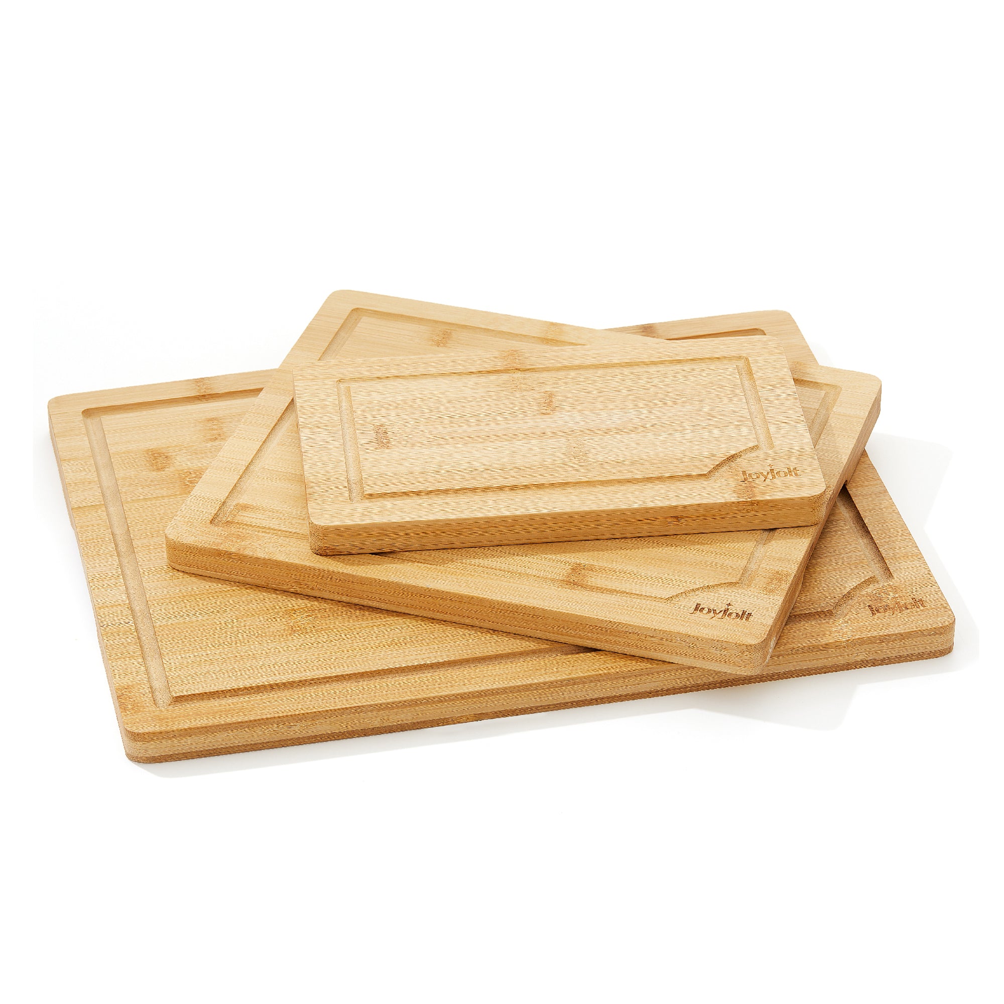 JoyJolt 3 Piece Bamboo Kitchen Cutting Board Set