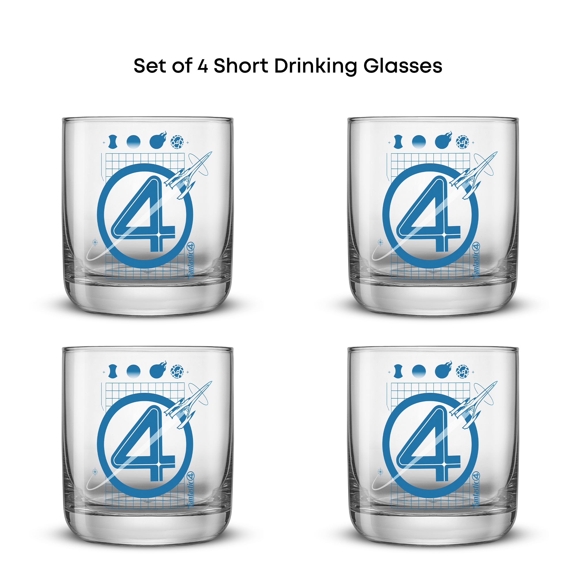 Fantastic Four Blueprint Short Glasses