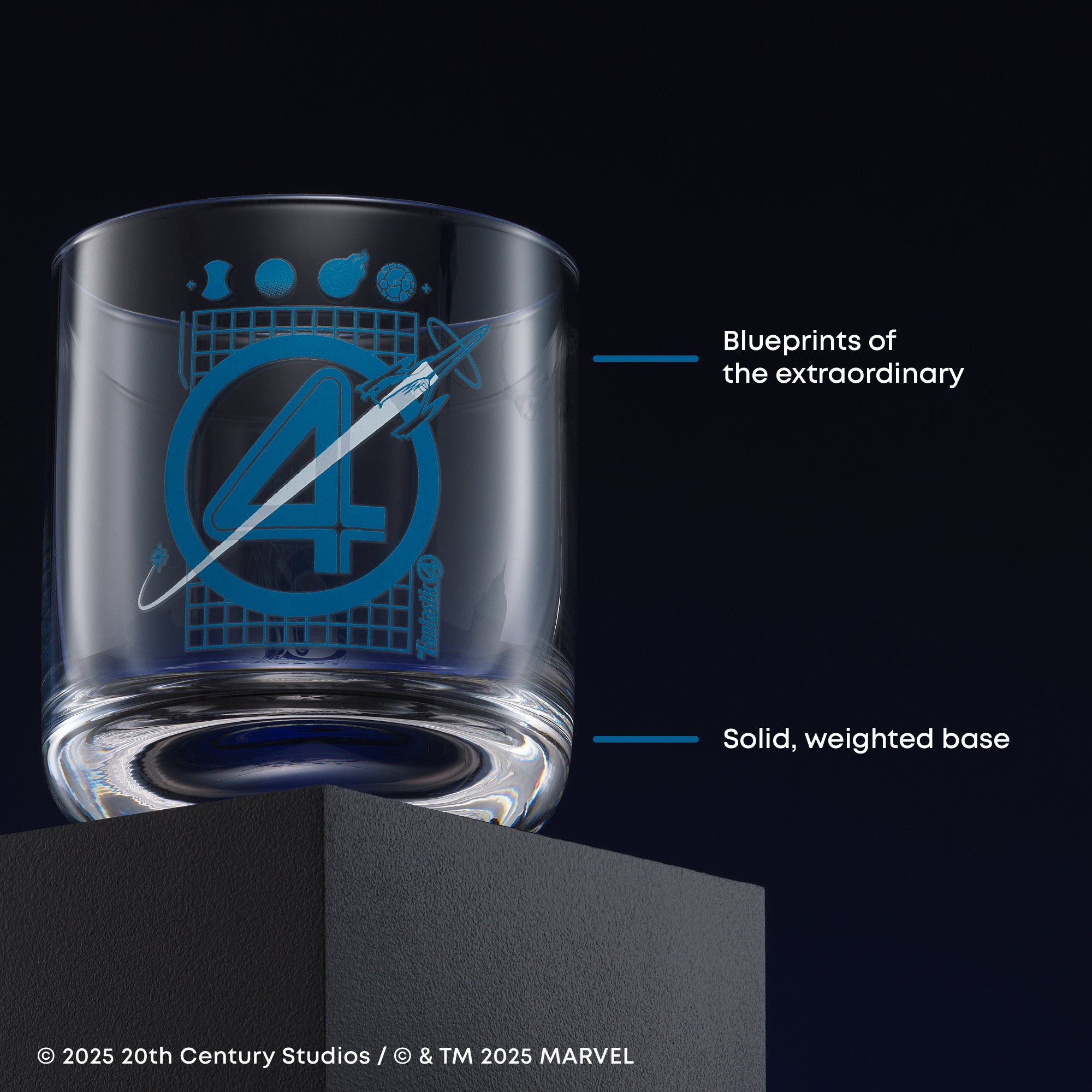 Fantastic Four Blueprint Short Glasses