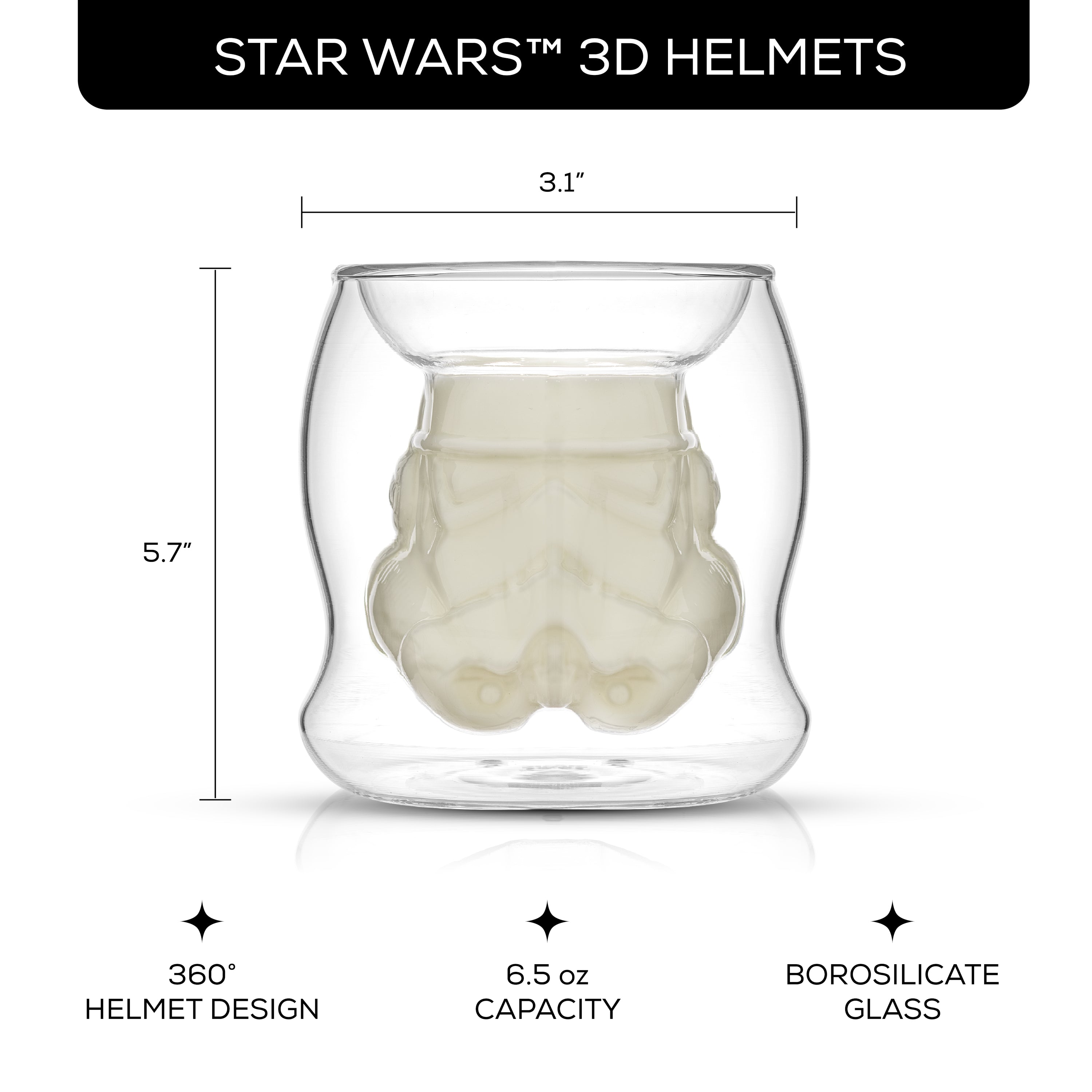 Star Wars™ Boba Fett™ 3D Helmet Double Wall Glass