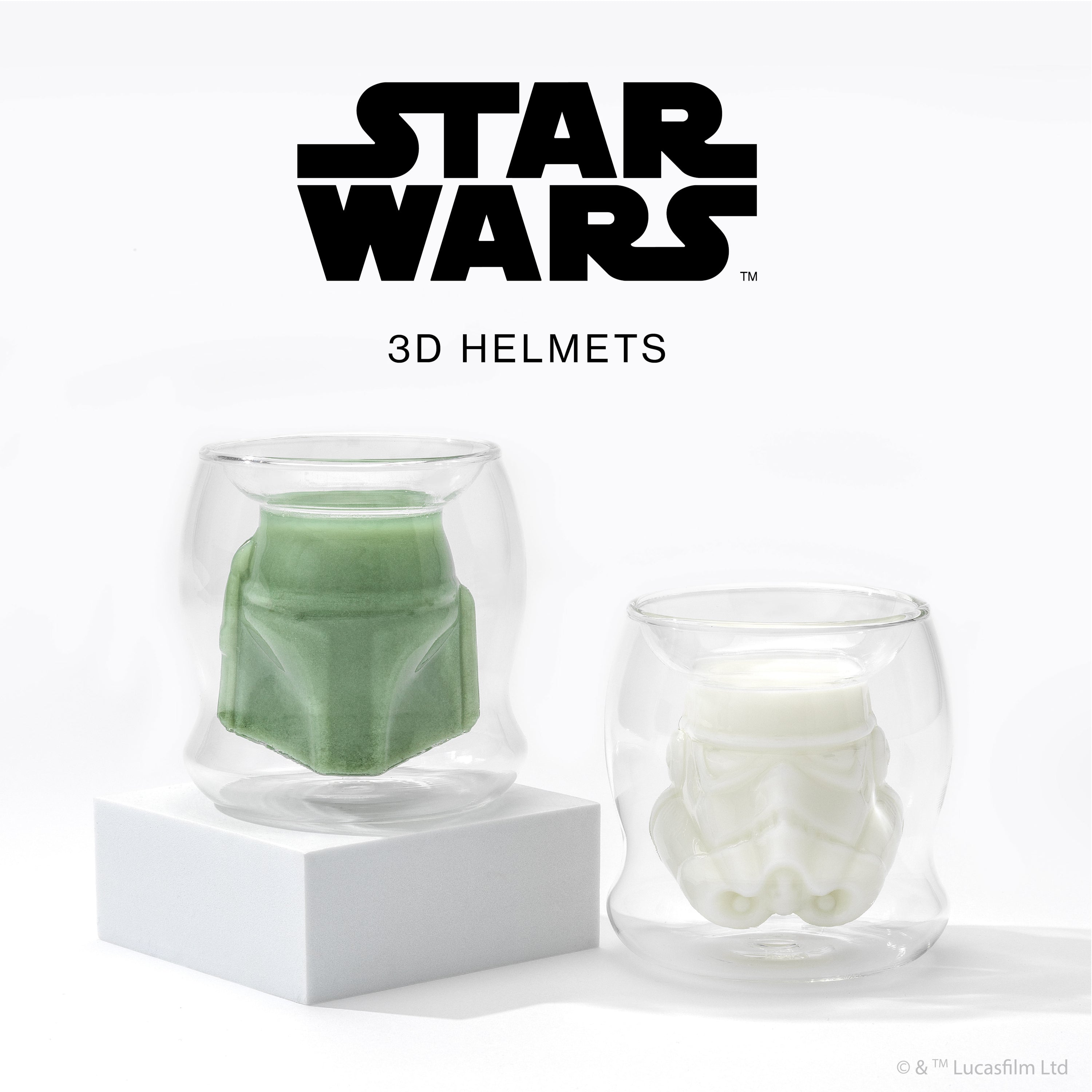 Star Wars™ Boba Fett™ 3D Helmet Double Wall Glass