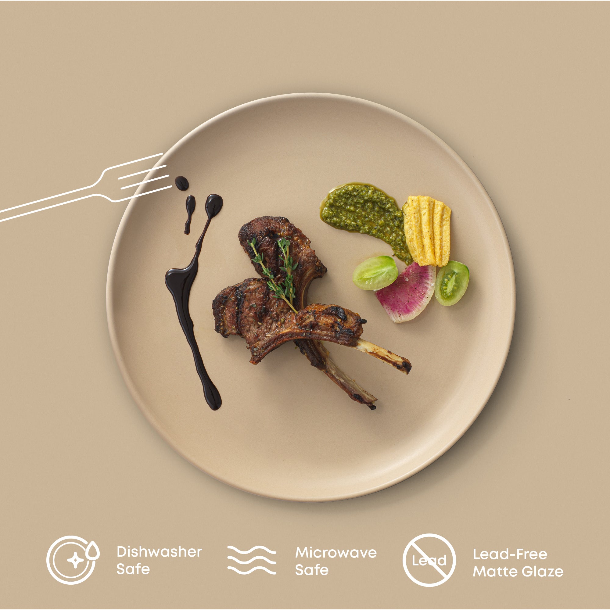 Mesa 6-Piece Stoneware Dinner Plates Set