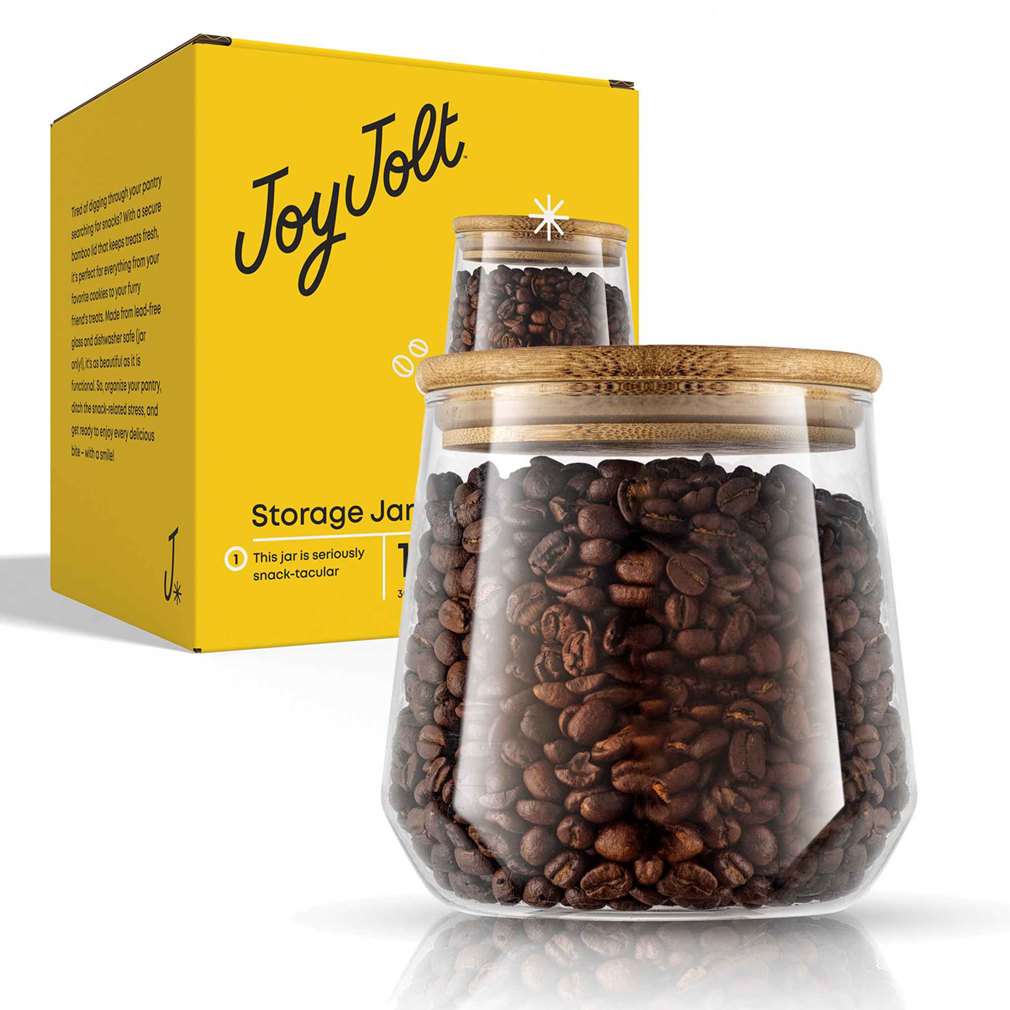JoyFul Glass Jar with Airtight Bamboo Lid