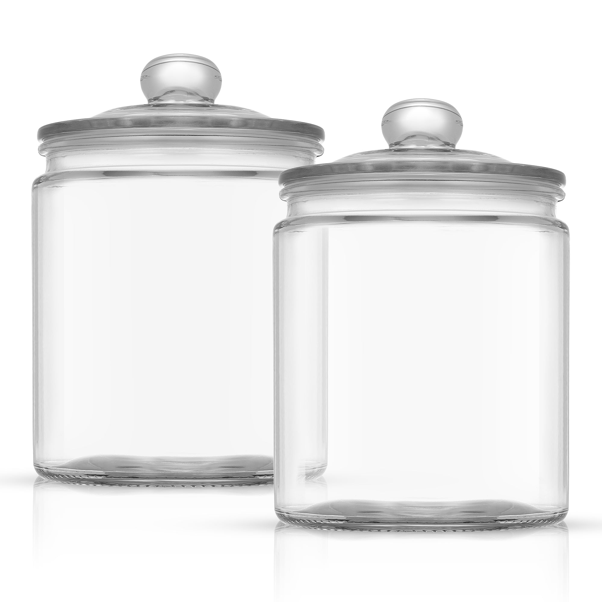 JoyFul Round Glass Cookie Jar with Airtight Lids