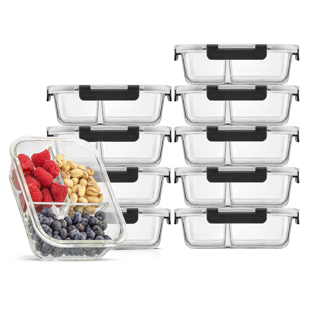JoyJolt 3-Sectional Meal Prep Food Storage Containers