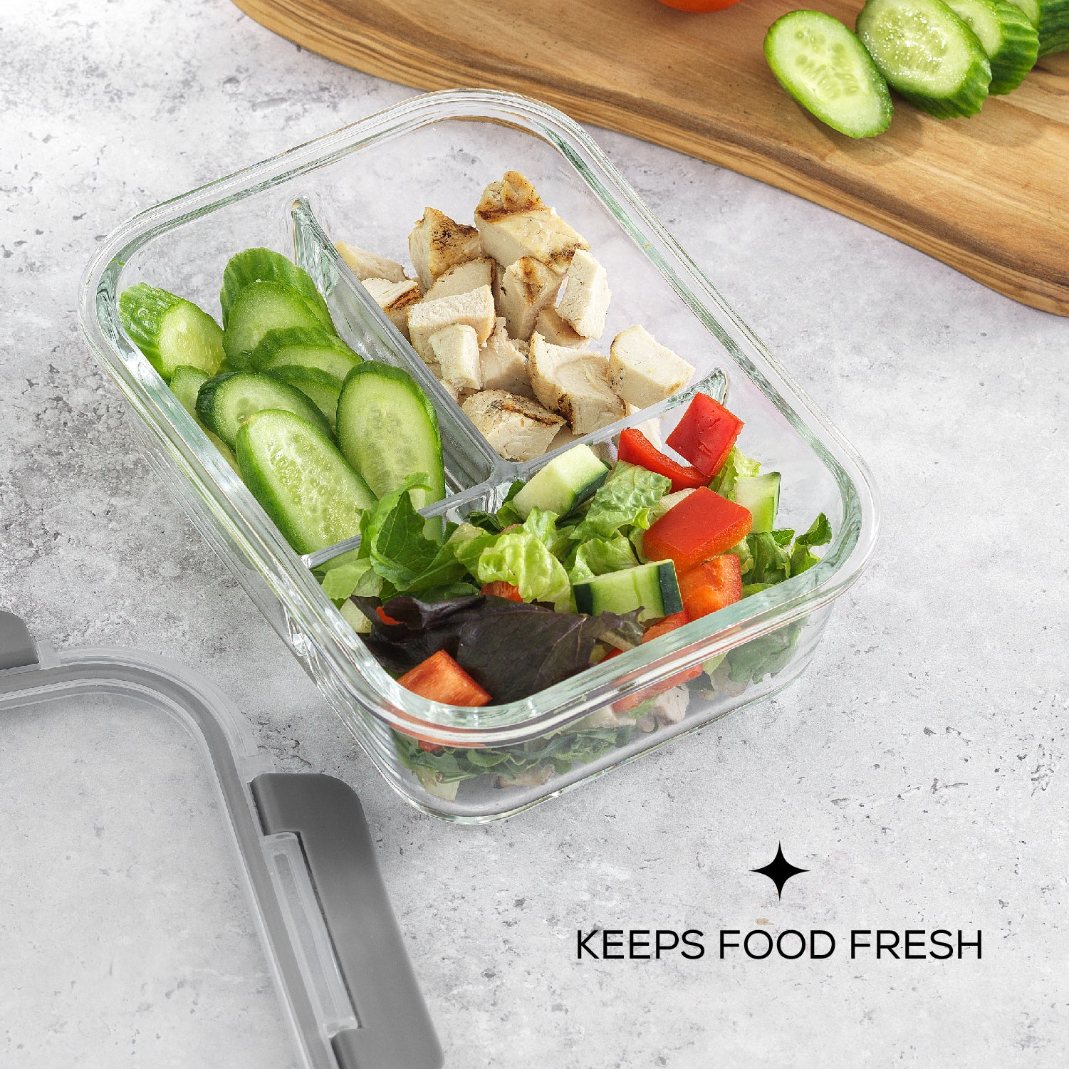JoyJolt 3-Sectional Meal Prep Food Storage Containers