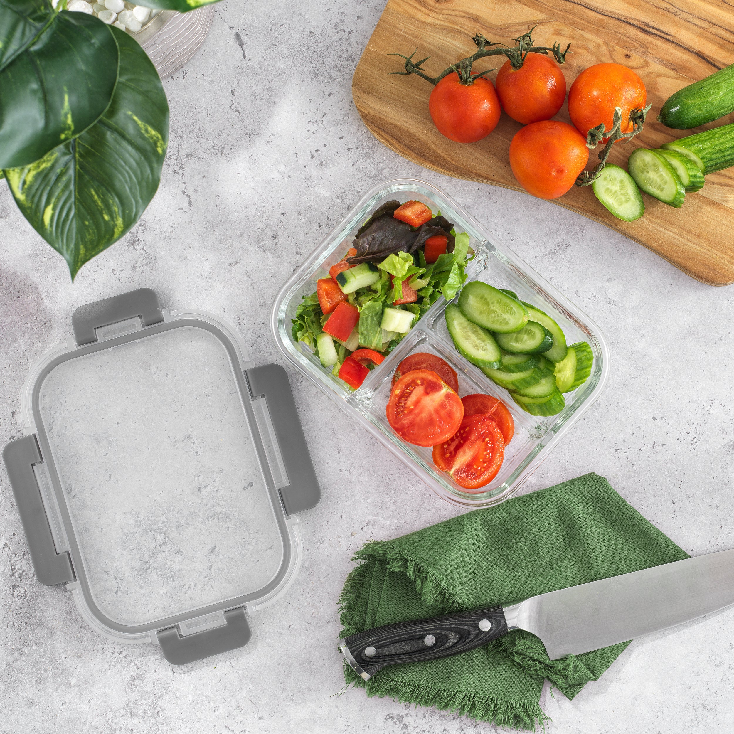 JoyJolt 3-Sectional Meal Prep Food Storage Containers