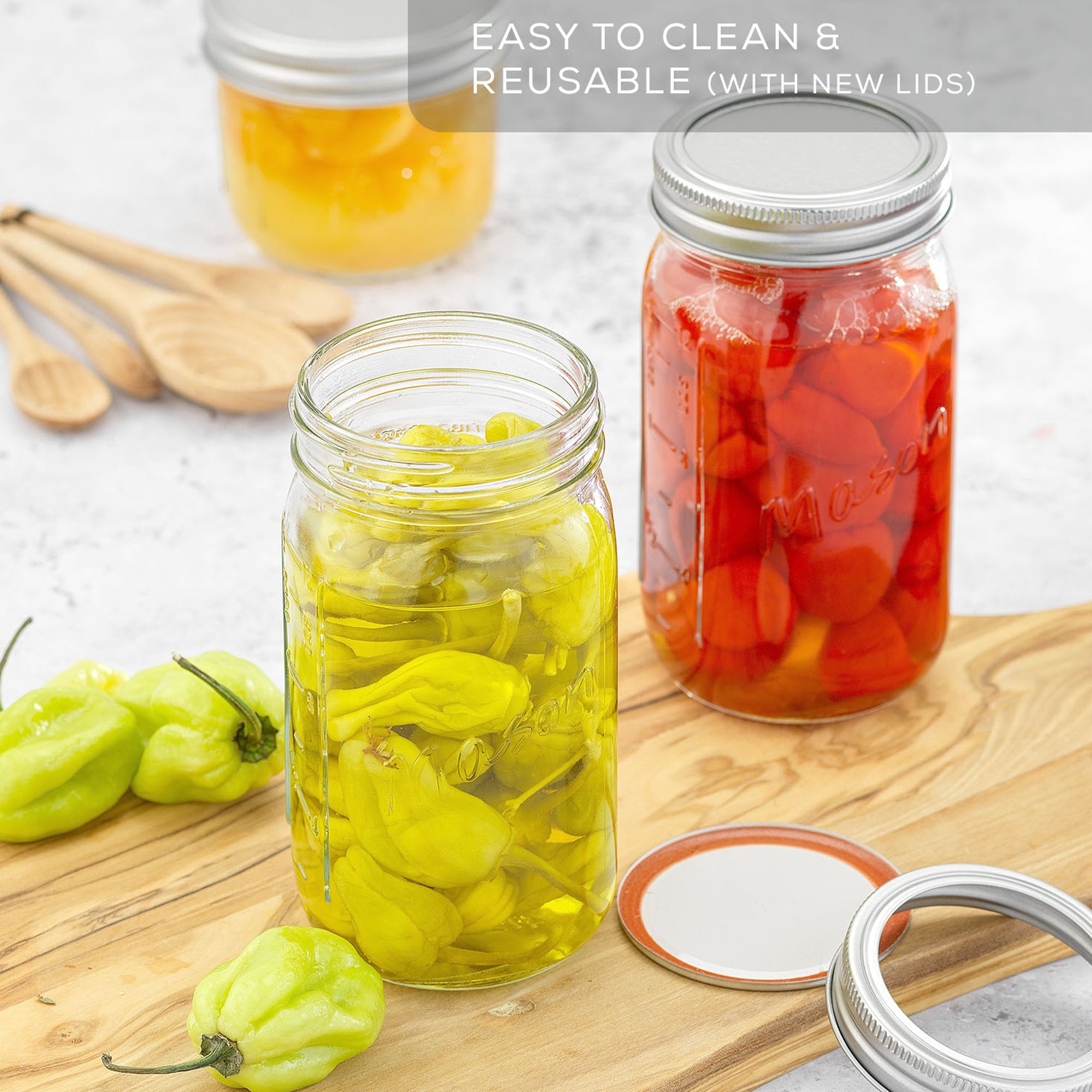 JoyJolt Mason Jars with Airtight Lids, Labels and Measures