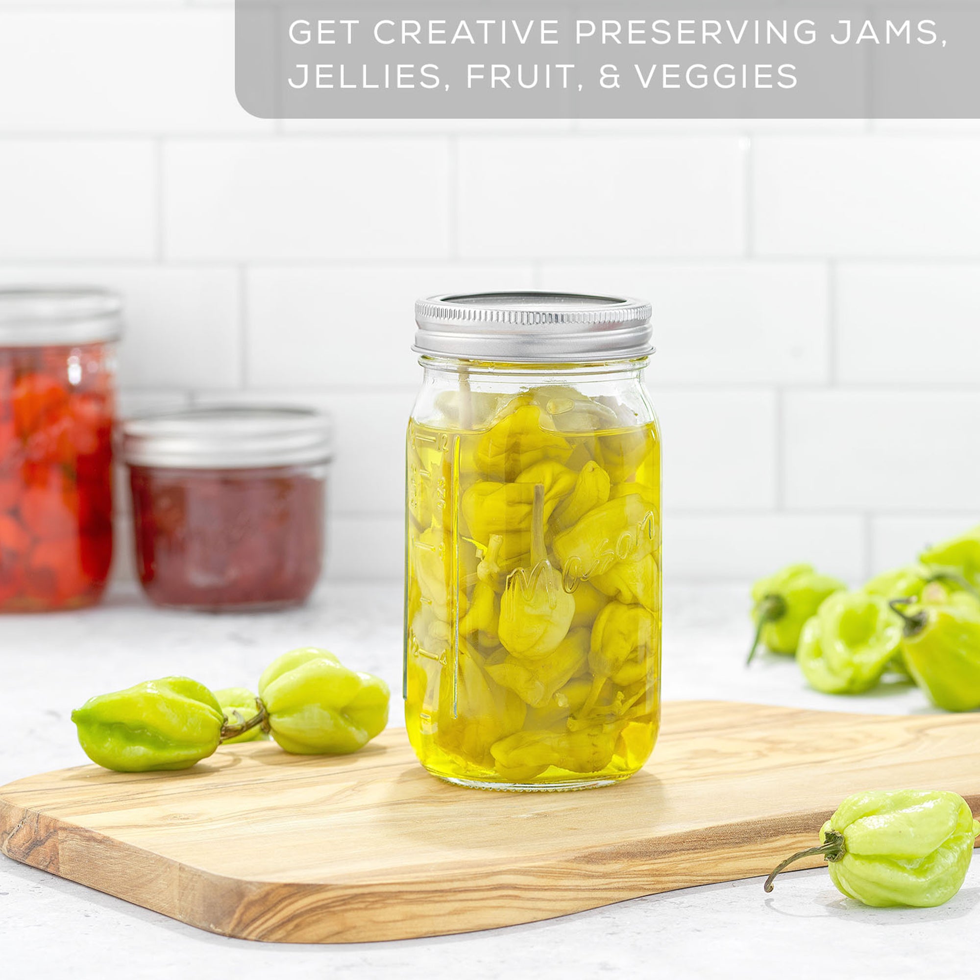 JoyJolt Mason Jars with Airtight Lids, Labels and Measures