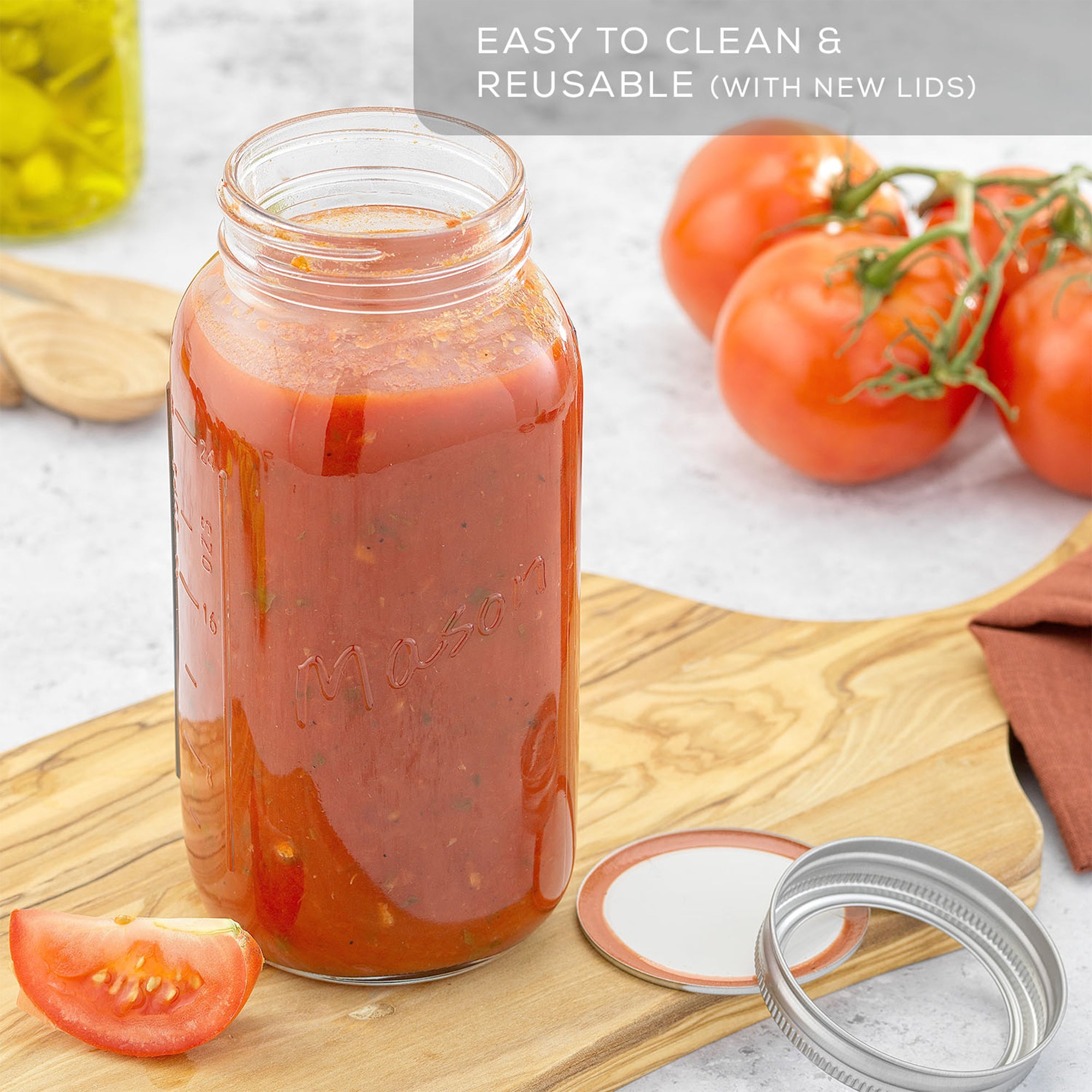 JoyJolt Mason Jars with Airtight Lids, Labels and Measures