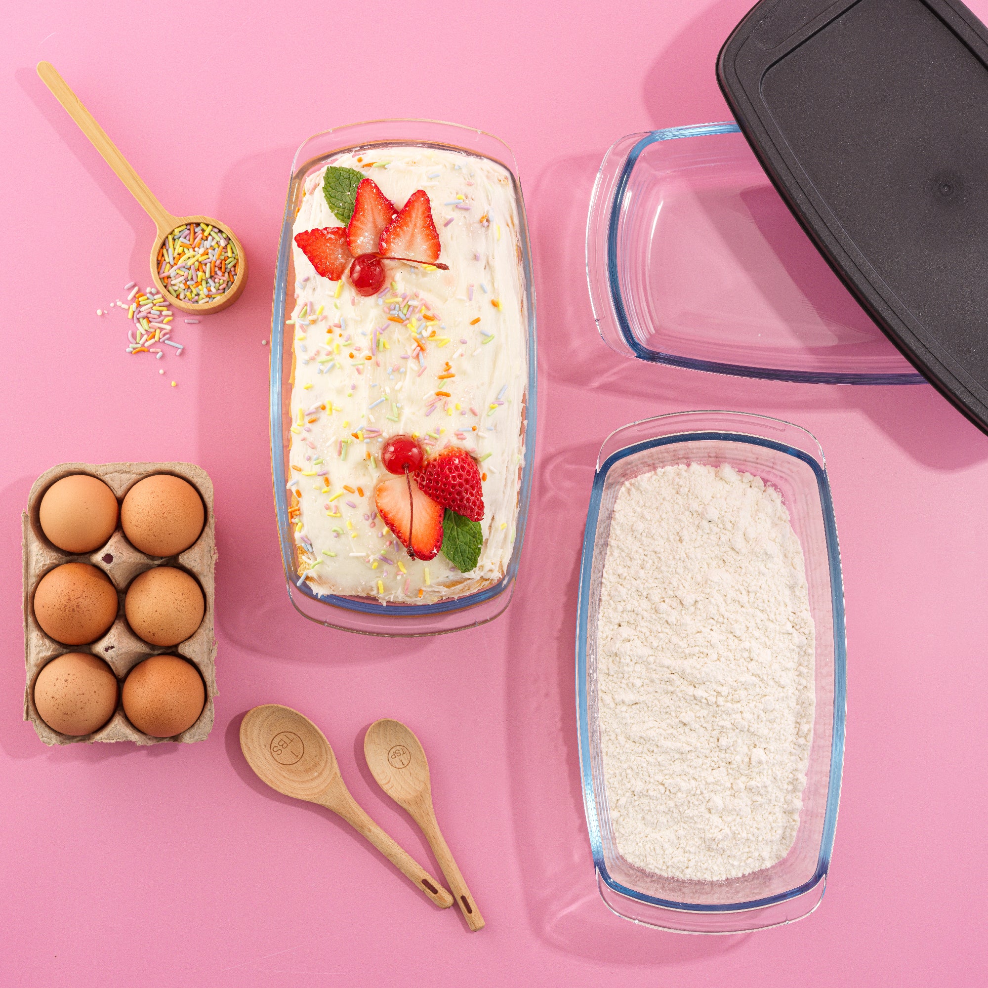 JoyJolt Glass Loaf Pans with Lids Set