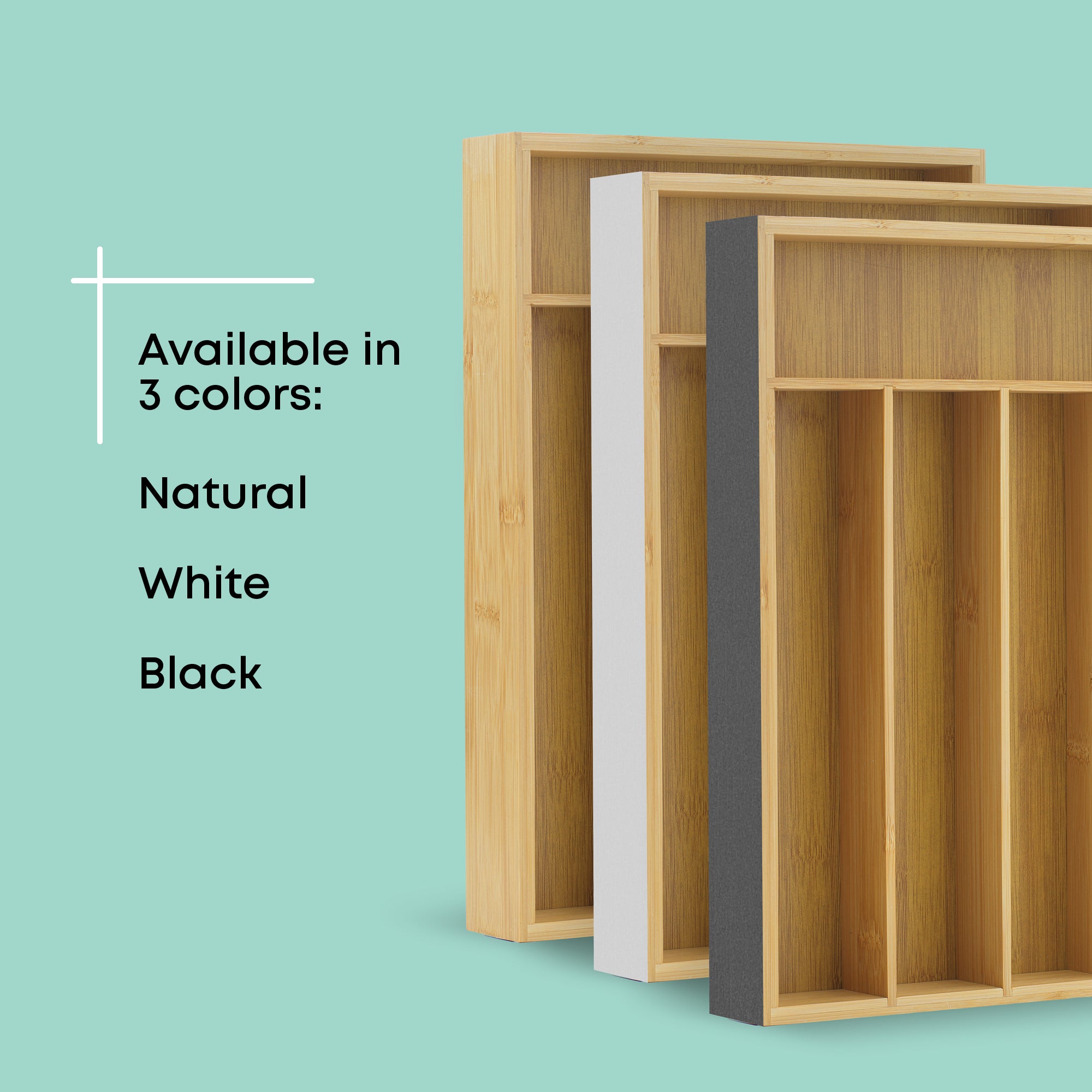 5 Compartment Bamboo Drawer Organizer