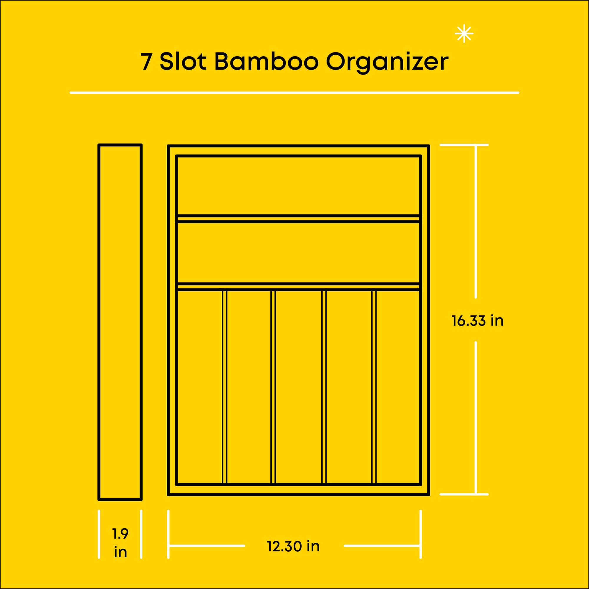 7 Compartment Bamboo Drawer Organizer