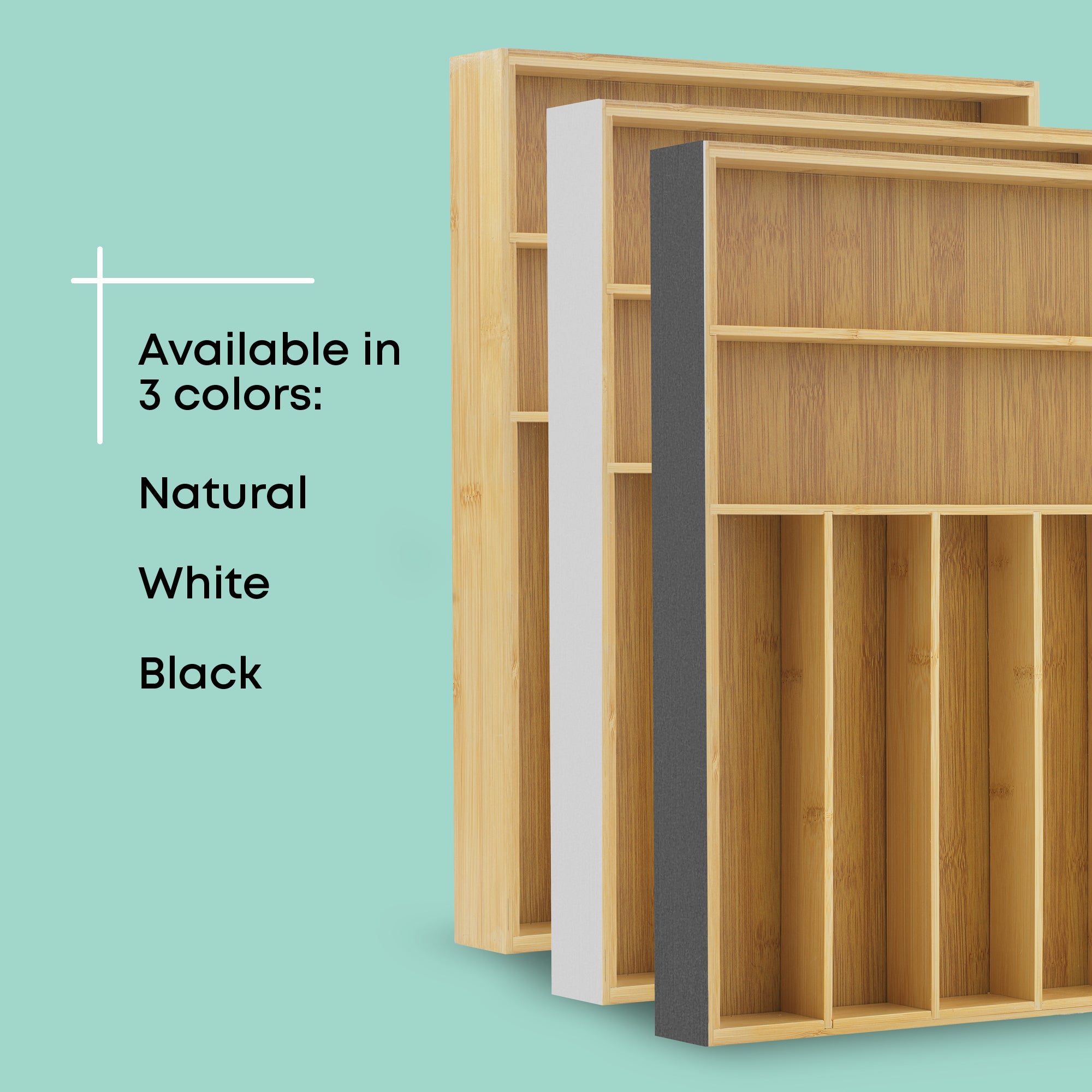 7 Compartment Bamboo Drawer Organizer