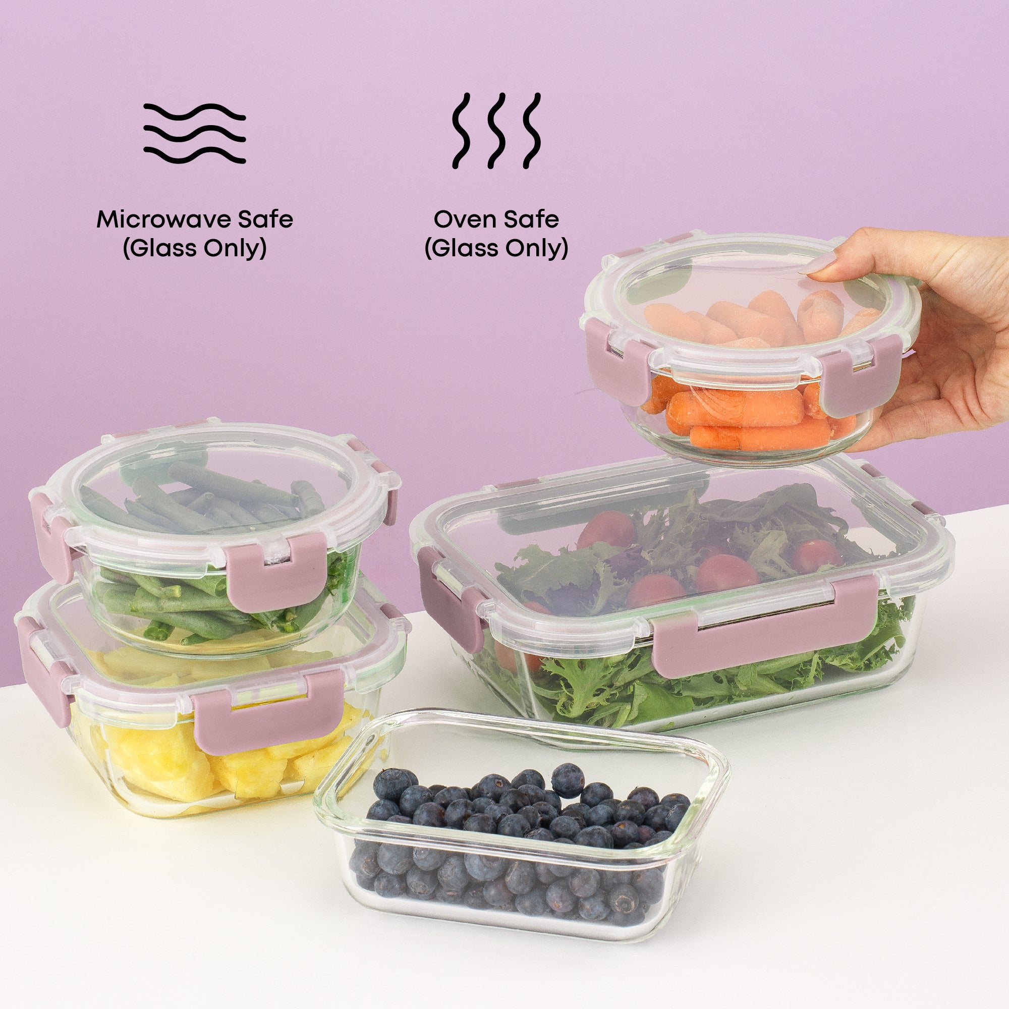 JoyFul 12 Glass Storage Containers with Leakproof Lids Set