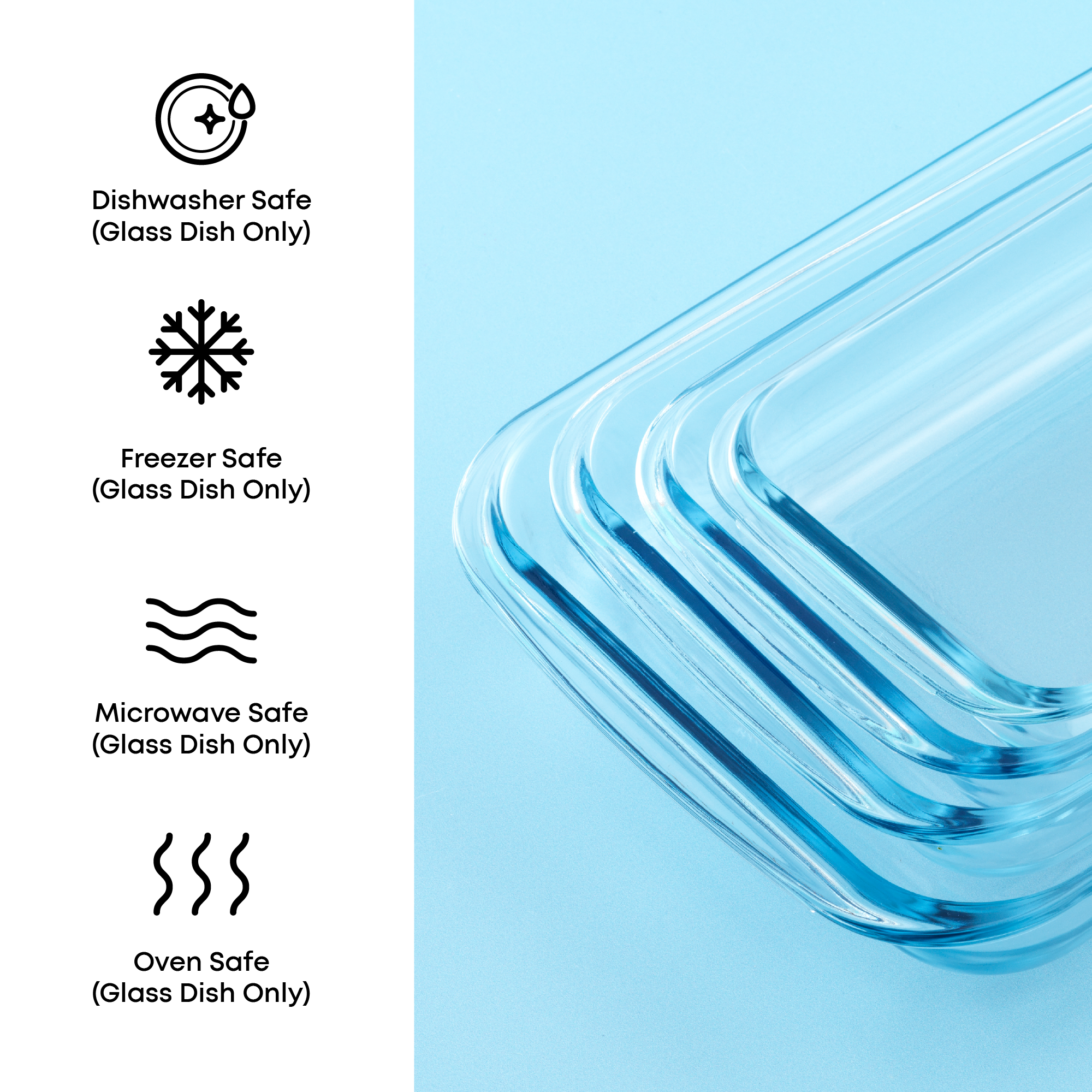Borosilicate Glass Oven Dishes with Airtight Lids