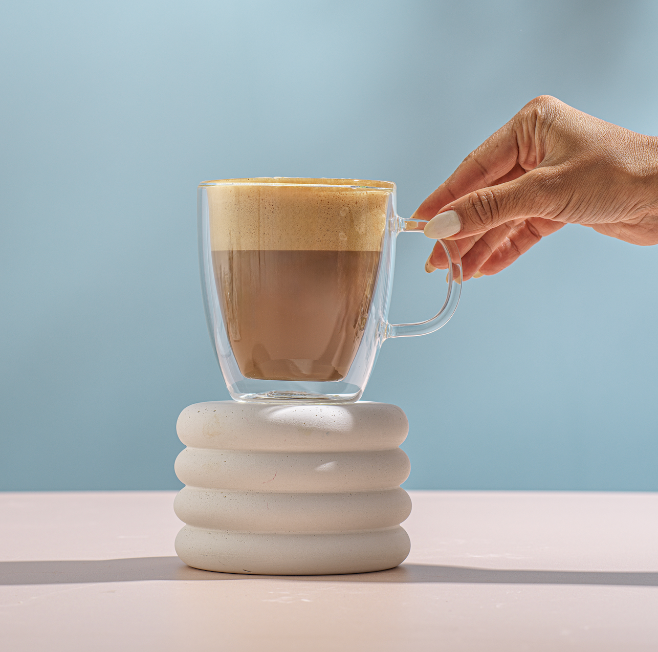 Savor Double Wall Glass Coffee Mugs