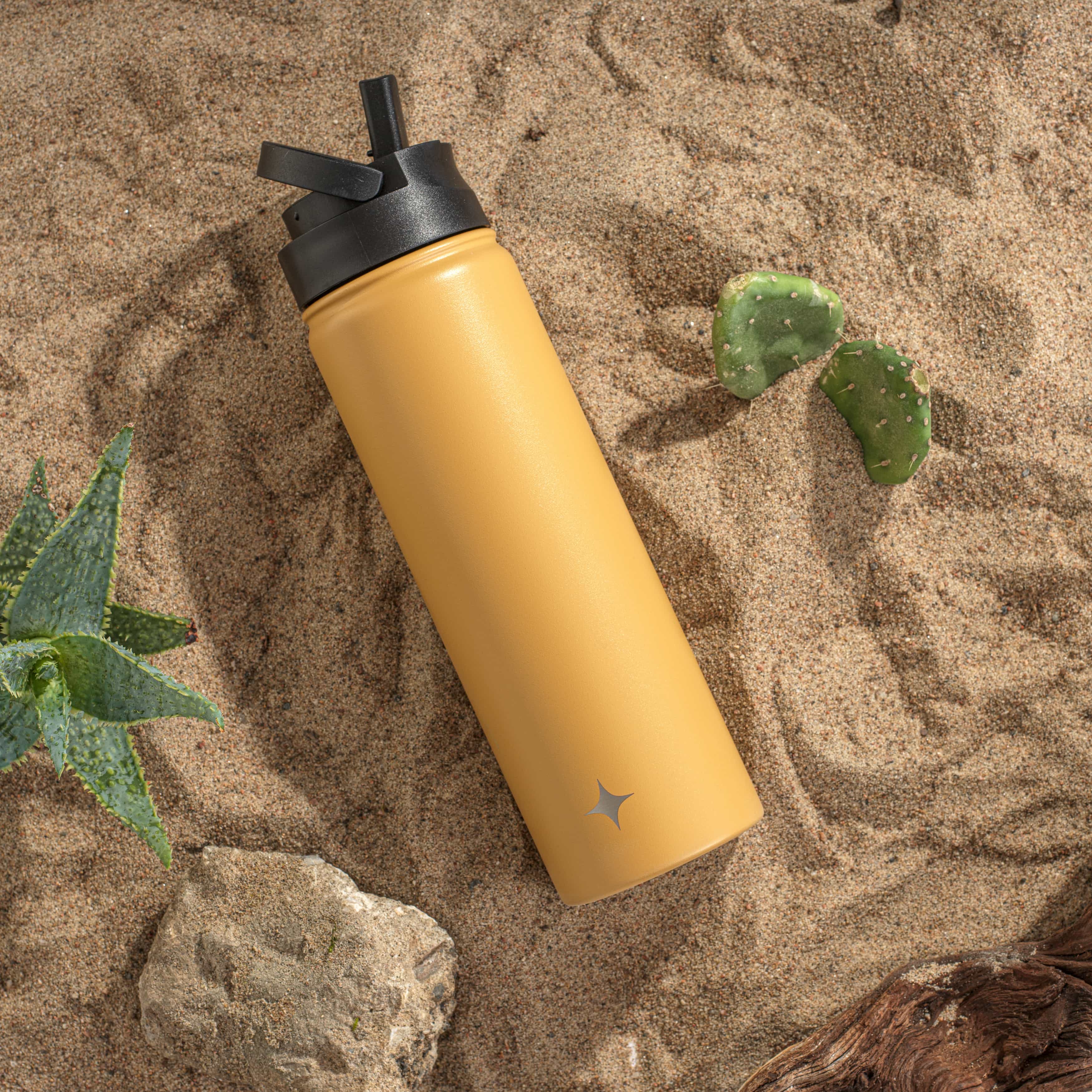 JoyJolt Vacuum Insulated Water Bottle with Flip Lid & Sport Straw Lid