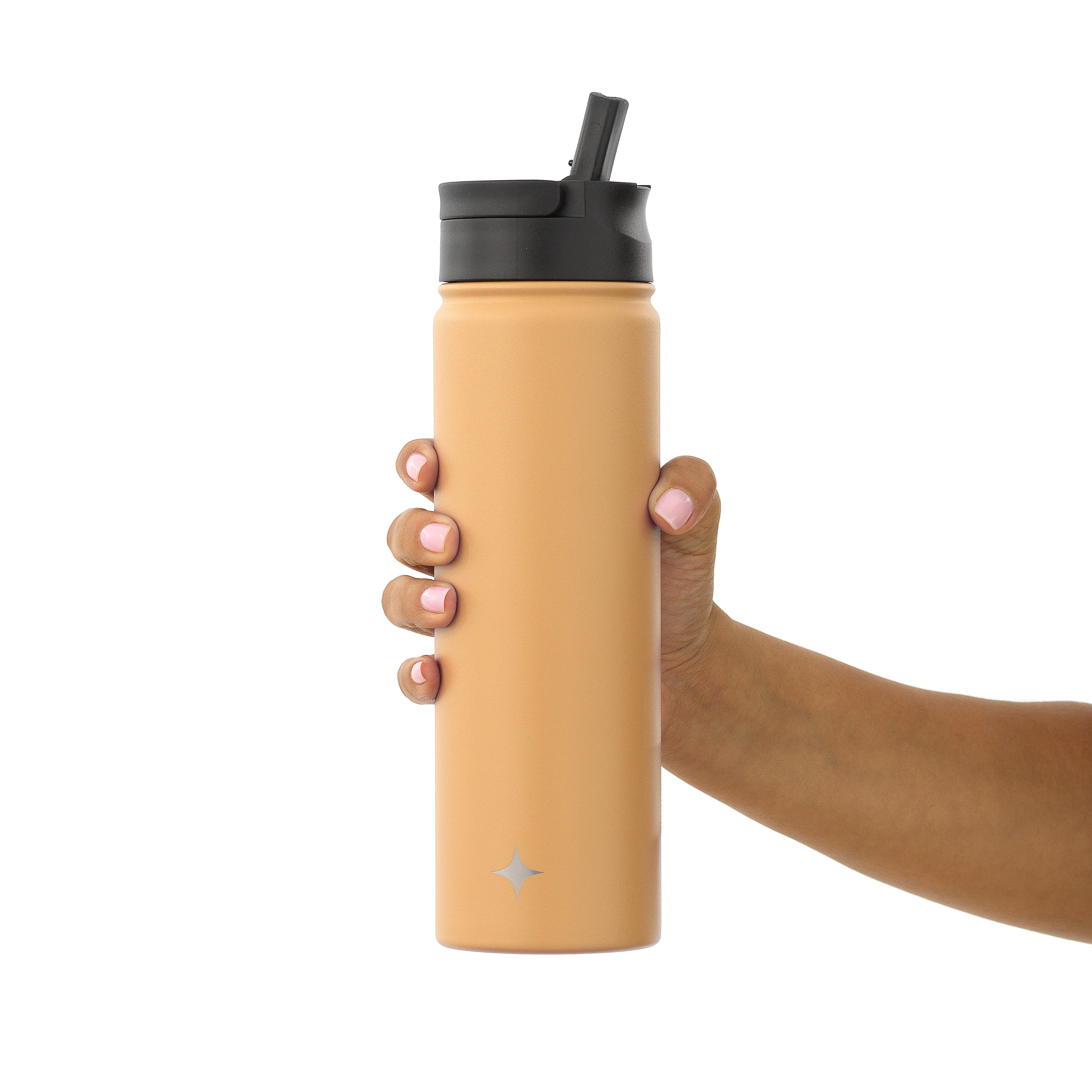 JoyJolt Vacuum Insulated Water Bottle with Flip Lid & Sport Straw Lid