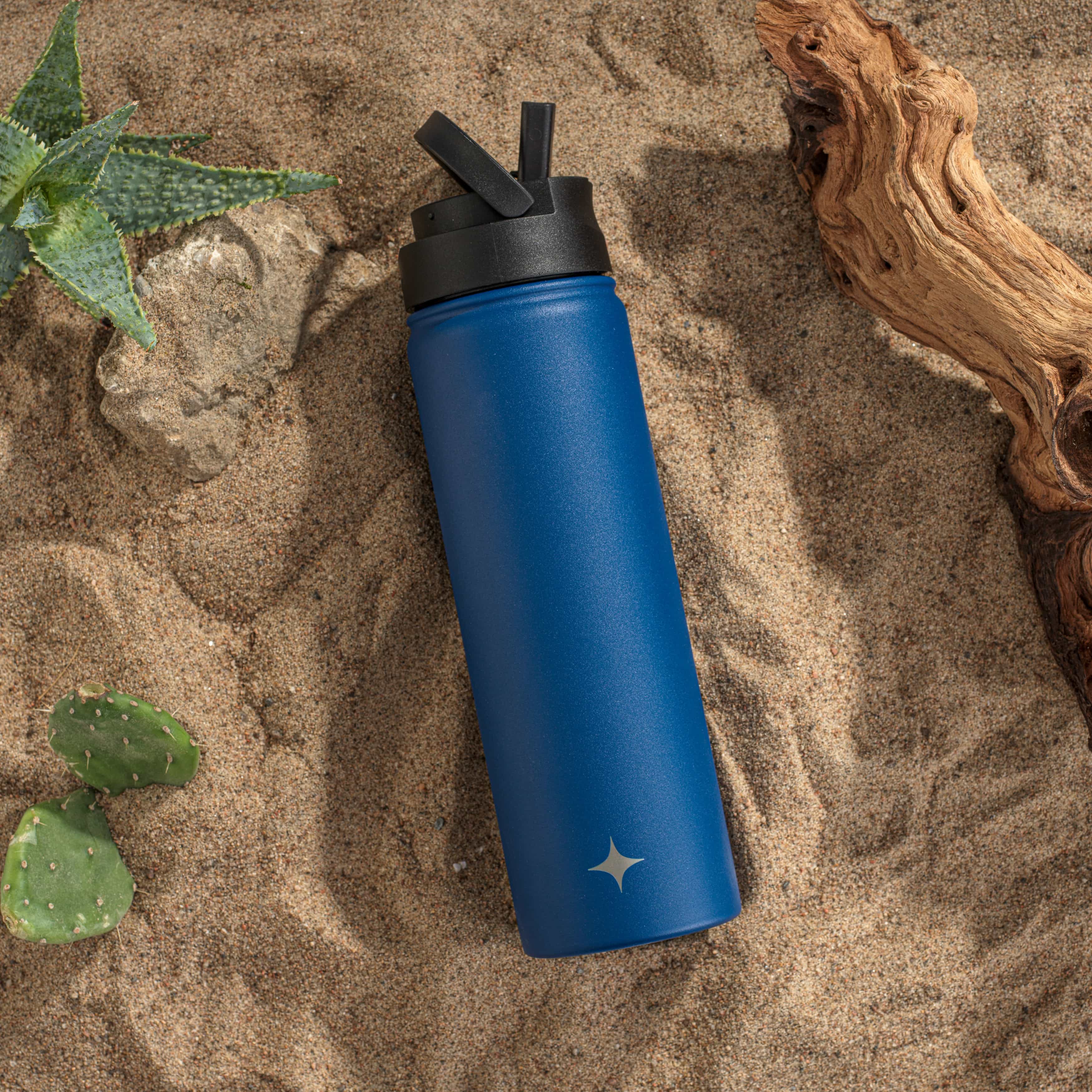 JoyJolt Vacuum Insulated Water Bottle with Flip Lid & Sport Straw Lid