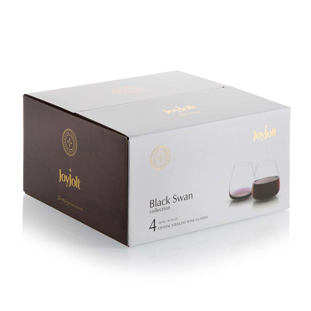 Black Swan Stemless Red Wine Glasses