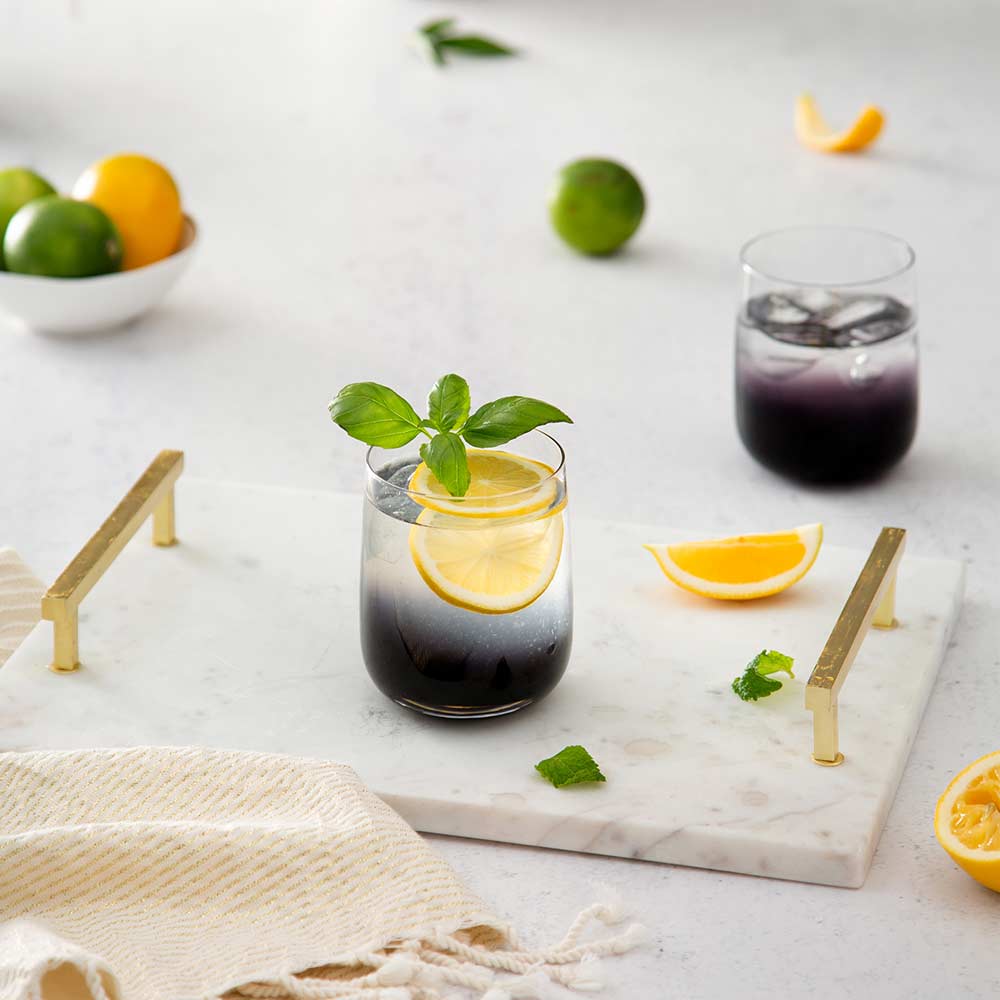 JoyJolt Black Swan Whiskey Glasses