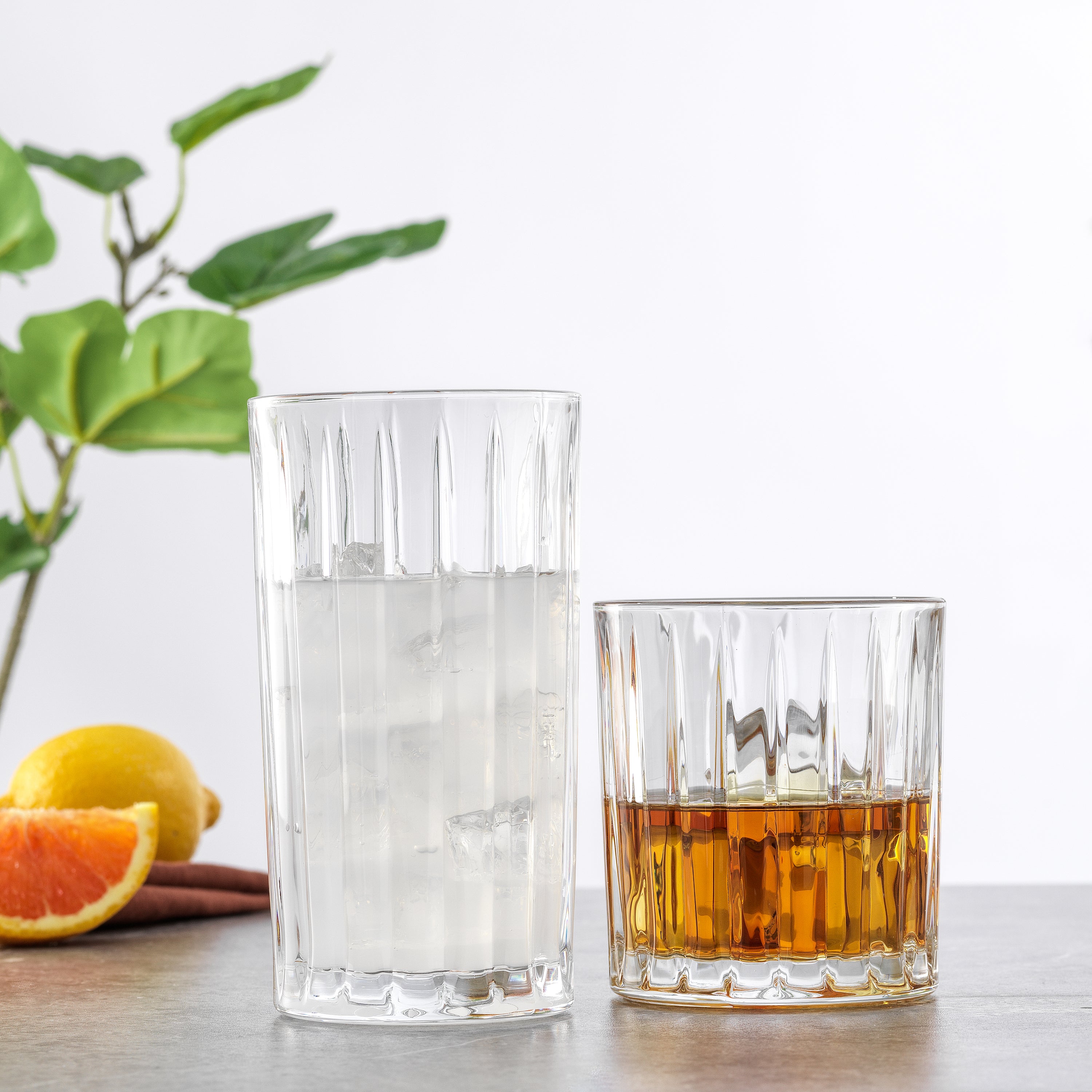 Alina Ribbed Glass Drinkware Set