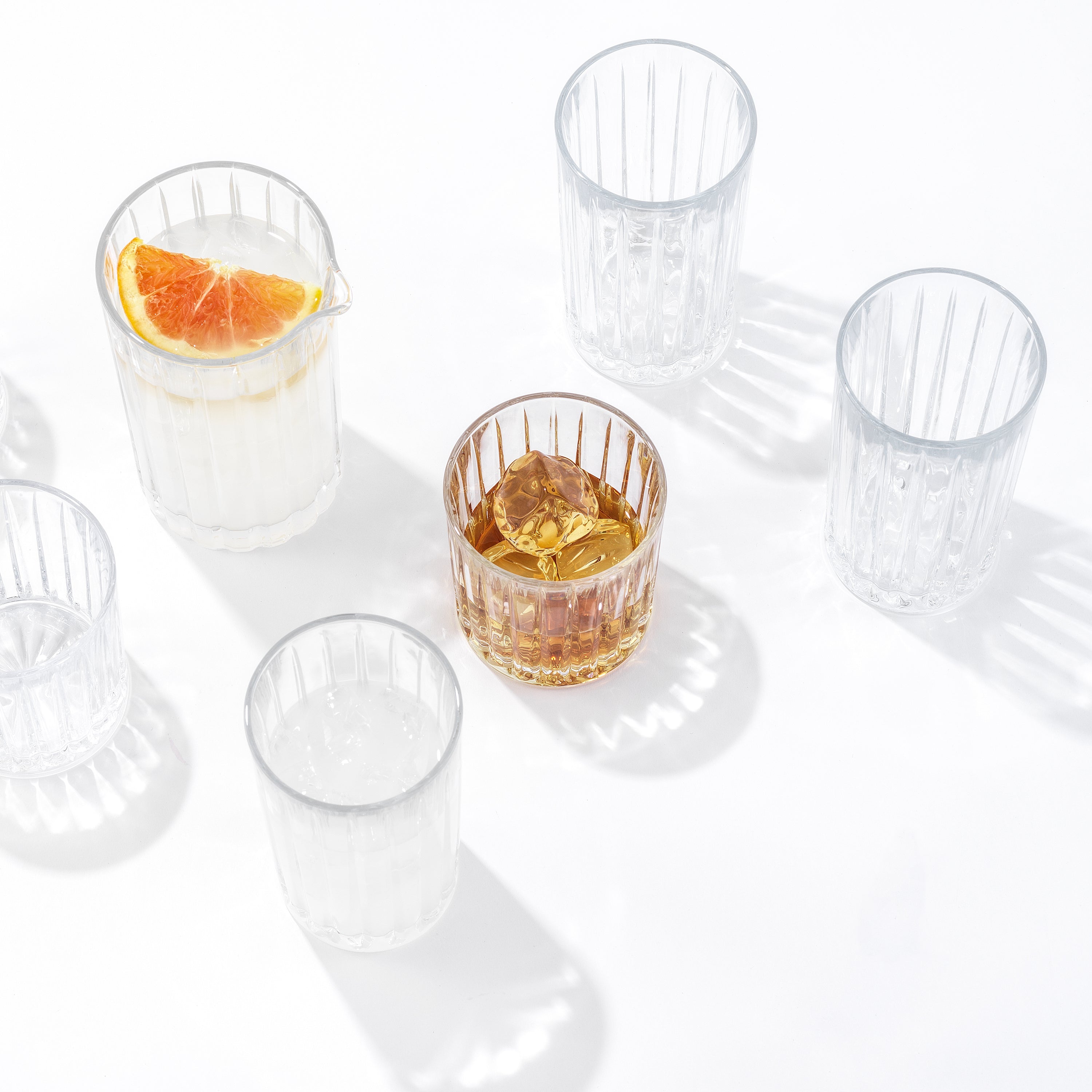 Alina Ribbed Glass Drinkware Set