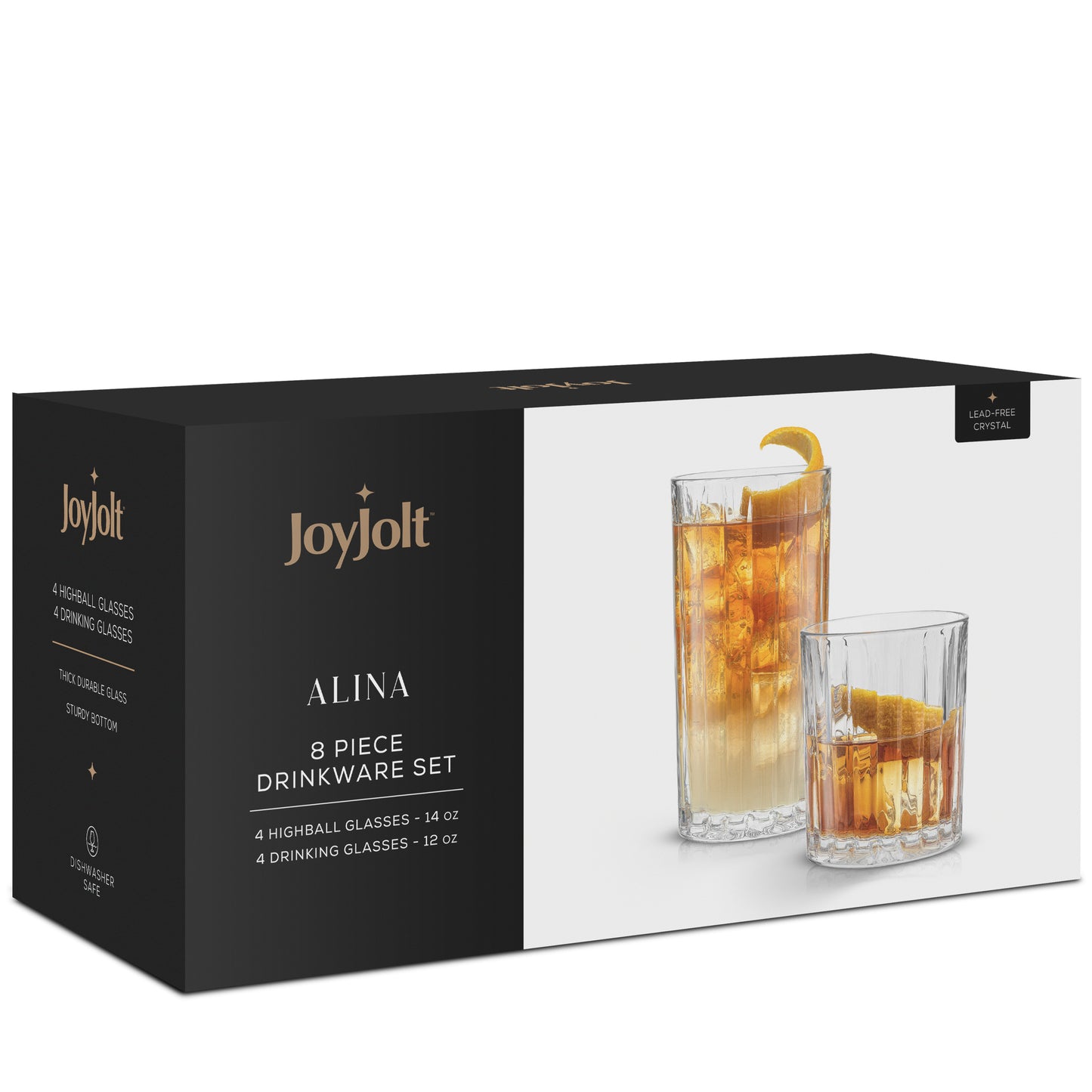Alina Ribbed Glass Drinkware Set