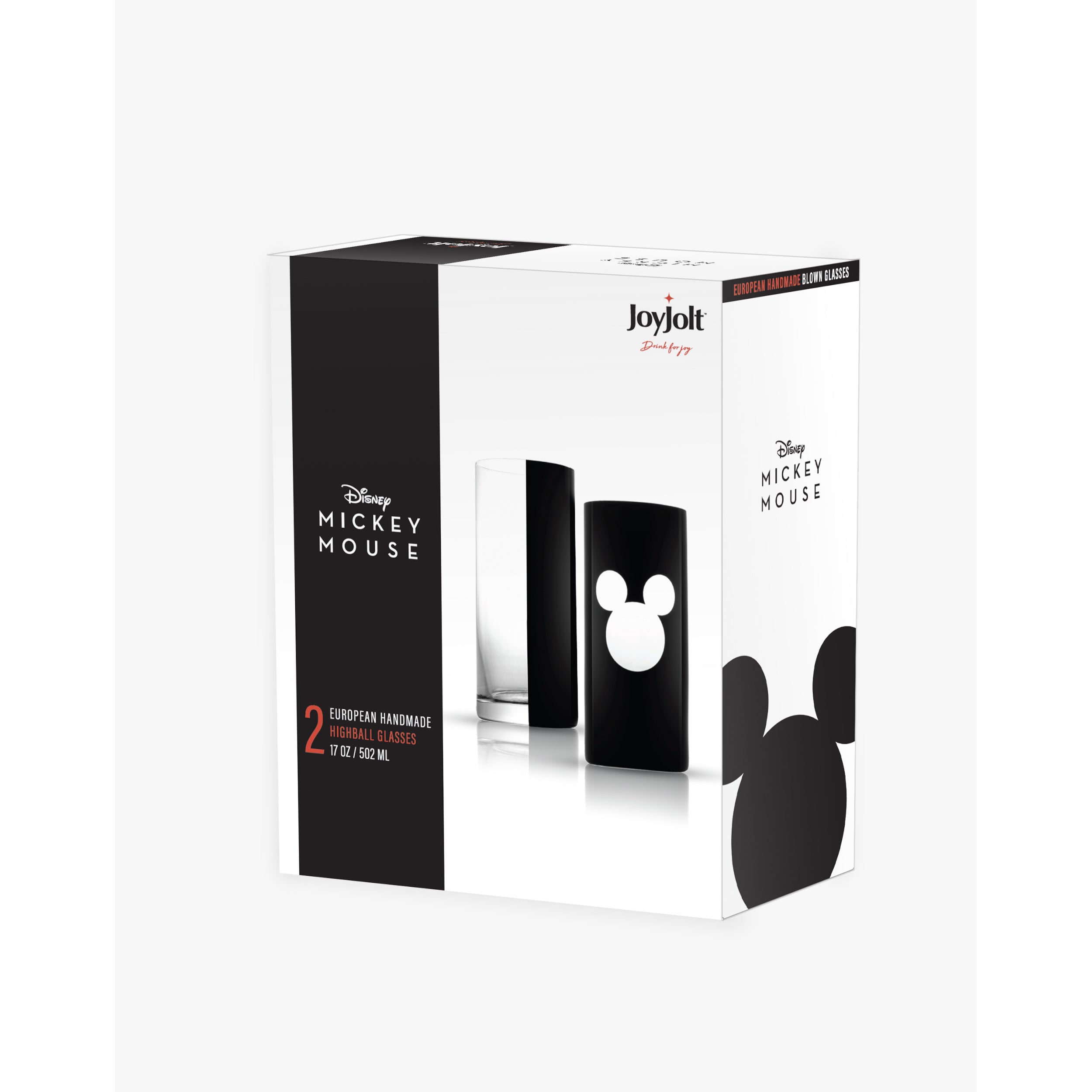 Disney Luxury Mickey Mouse Crystal Highball Glass - 17 oz - Set of 2