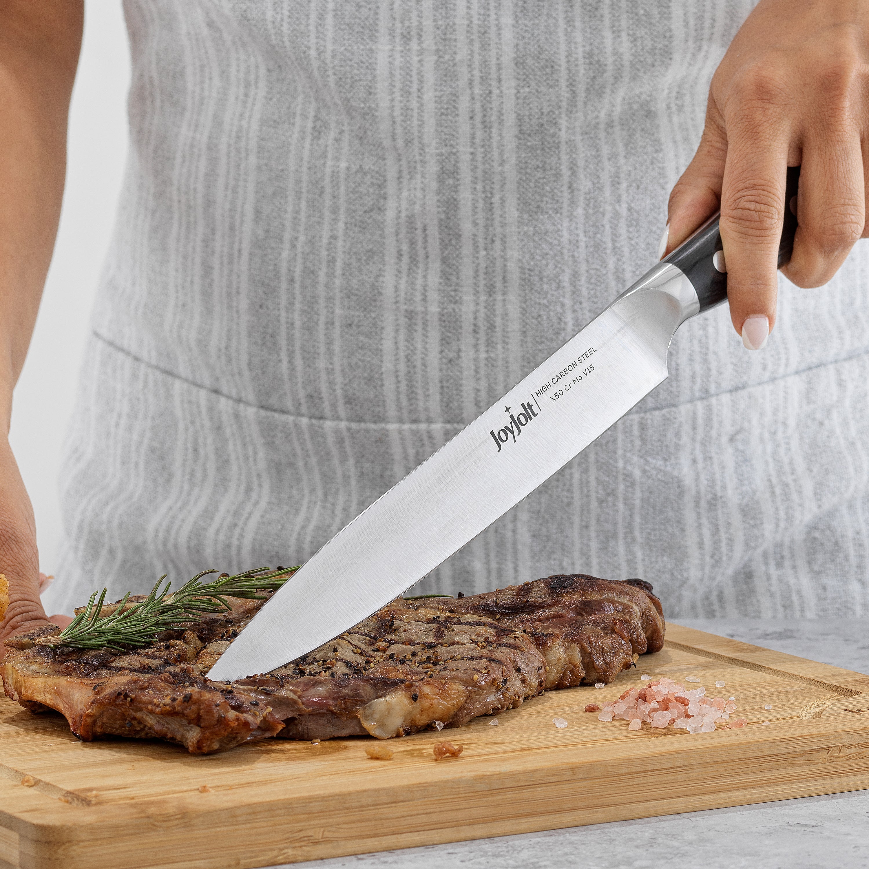 JoyJolt 8-in Slicing Knife High Carbon Steel Kitchen Knife